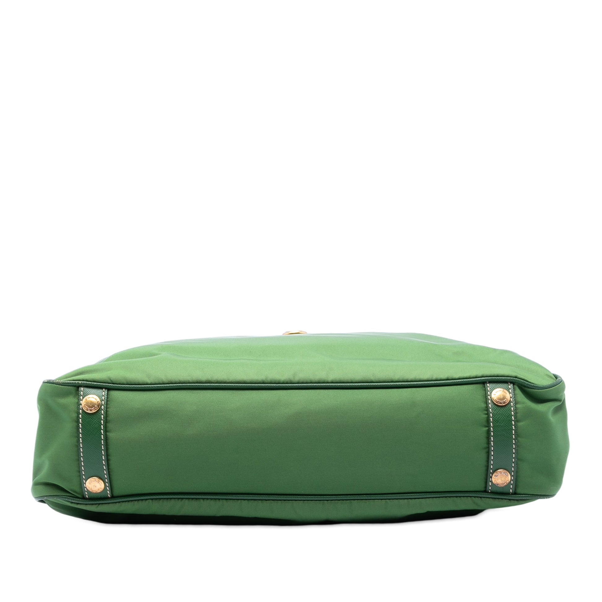 Prada Saffiano Trimmed Tessuto Logo Plate Convertible Tote