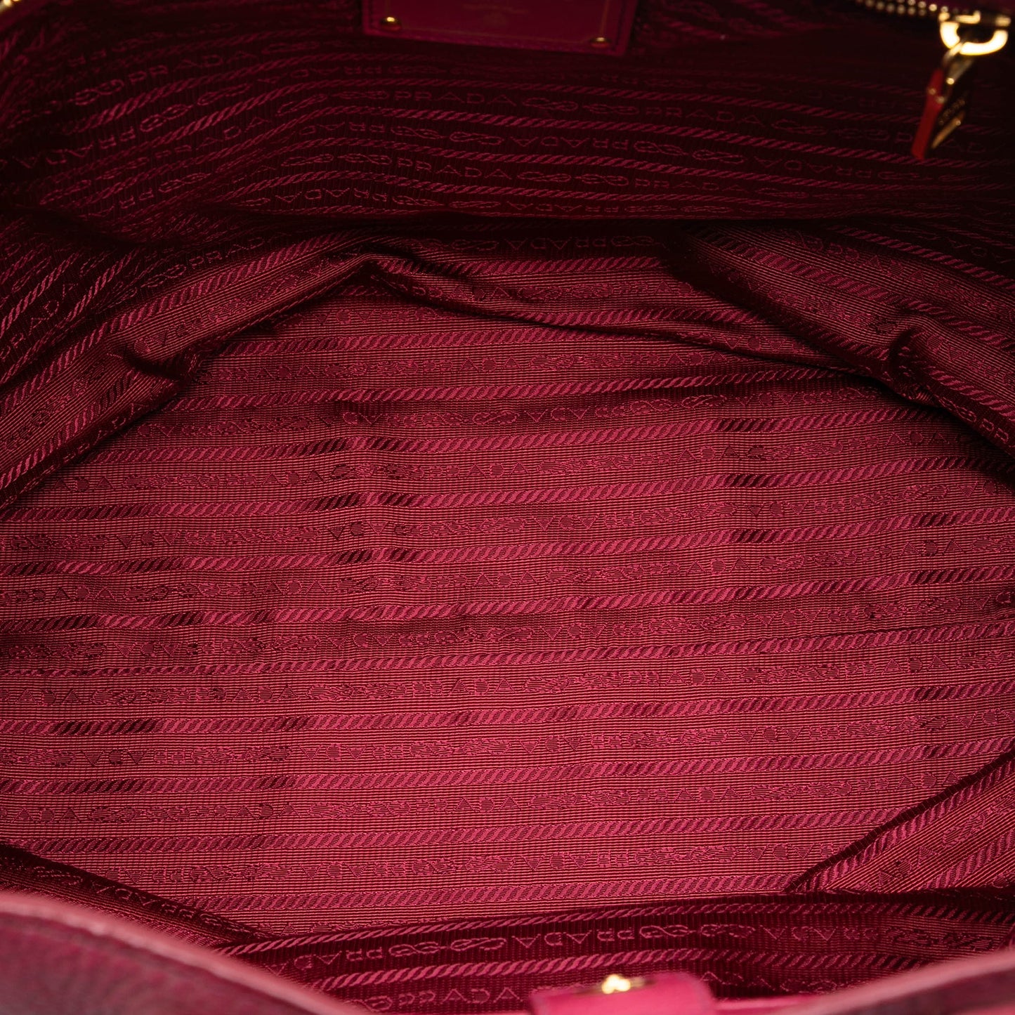 Prada Vitello Daino Embossed Canapa Logo Open Convertible Tote