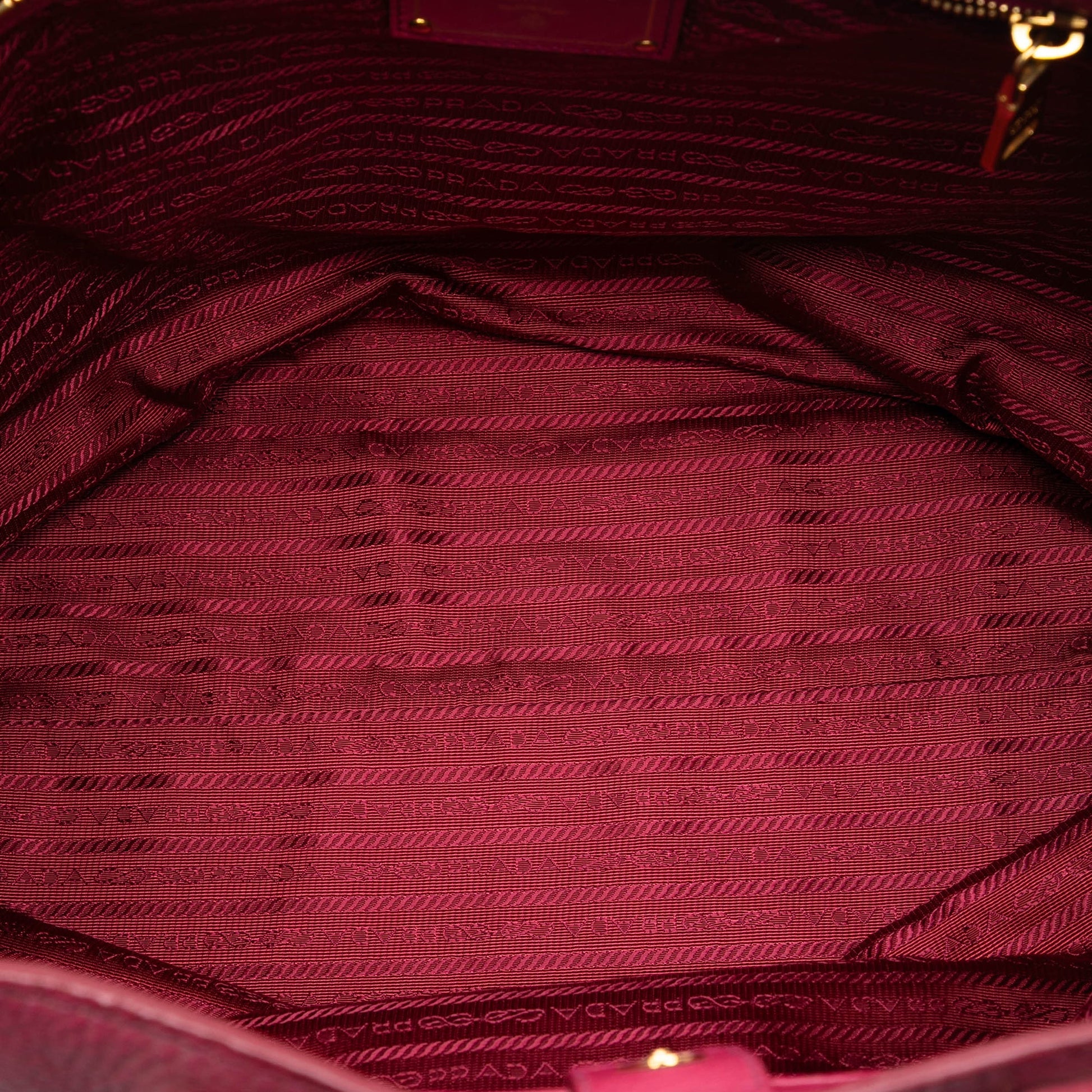 Prada Vitello Daino Embossed Canapa Logo Open Convertible Tote