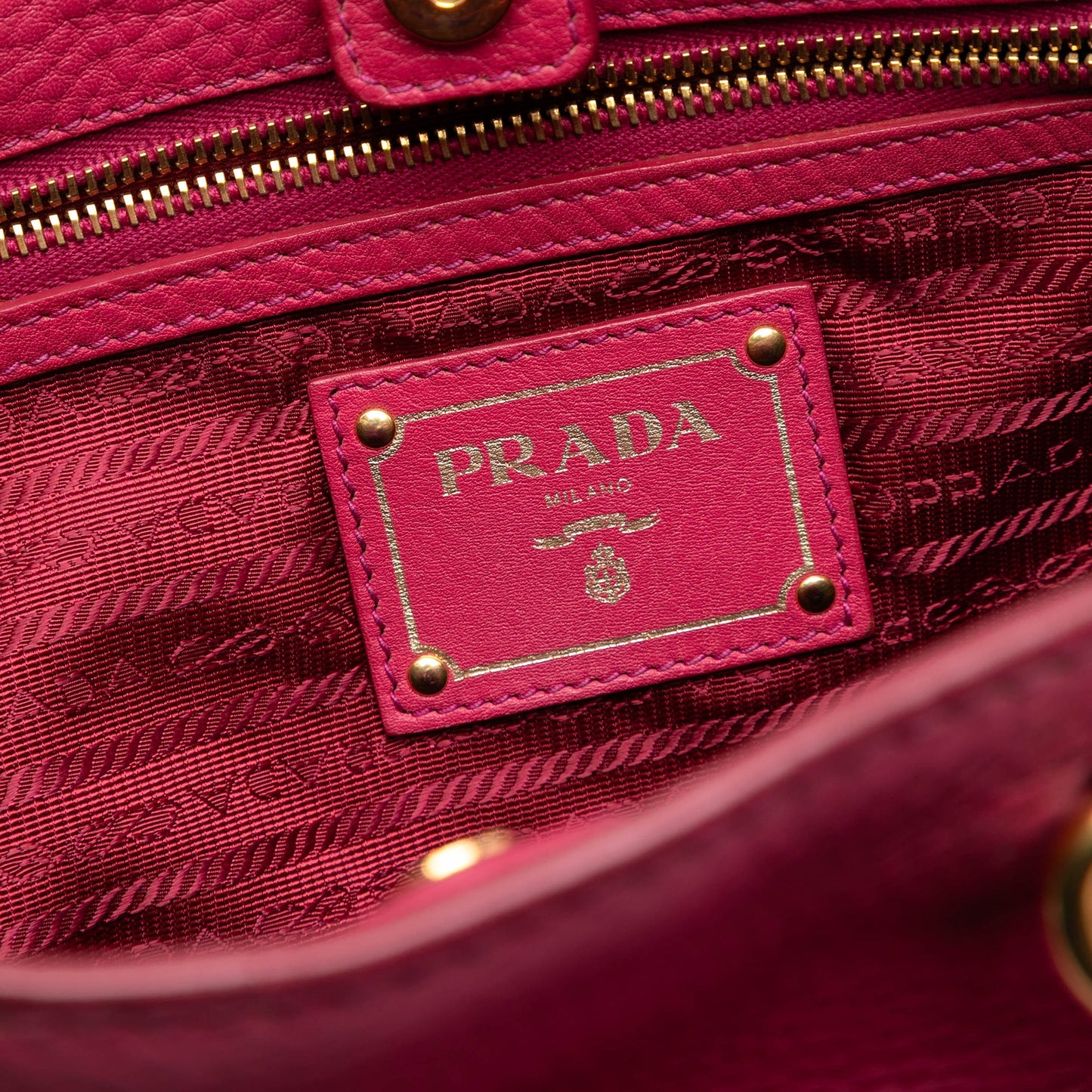 Prada Vitello Daino Embossed Canapa Logo Open Convertible Tote