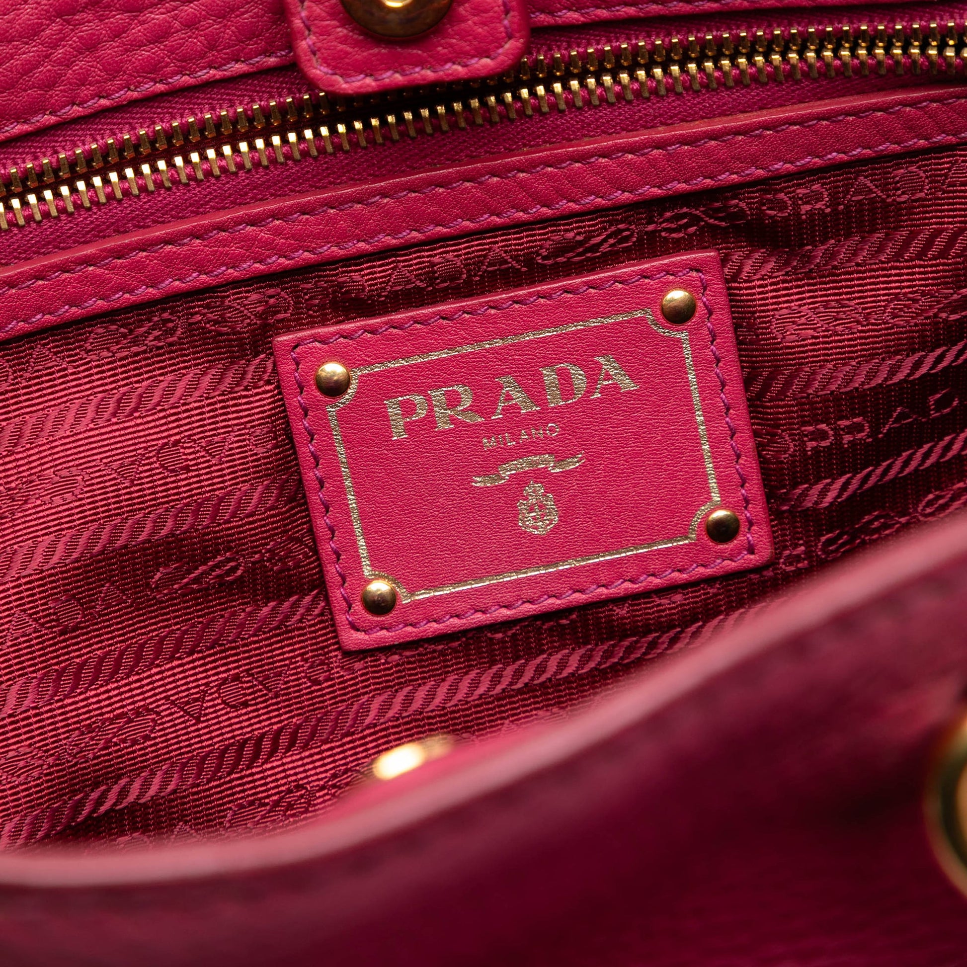 Prada Vitello Daino Embossed Canapa Logo Open Convertible Tote