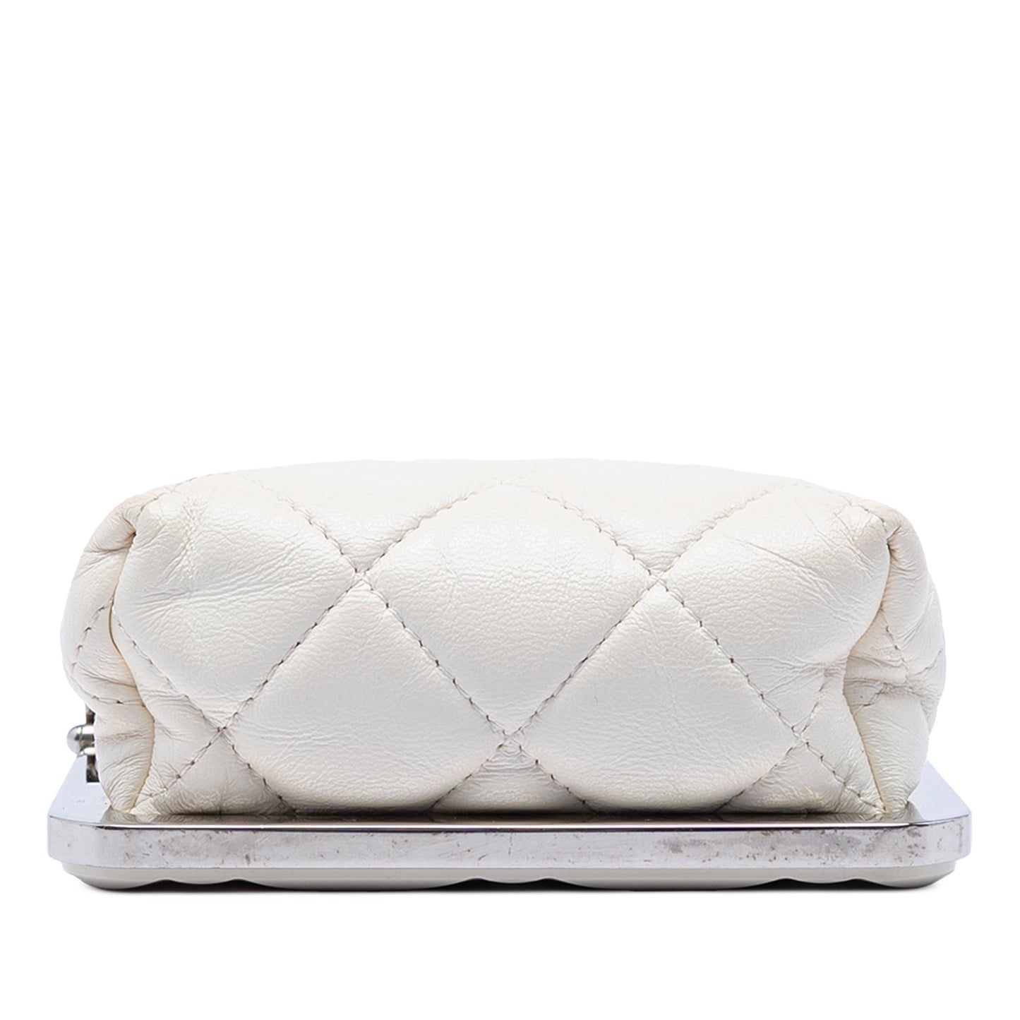 Chanel CC Quilted Acrylic and Lambskin Evening Clutch With Chain