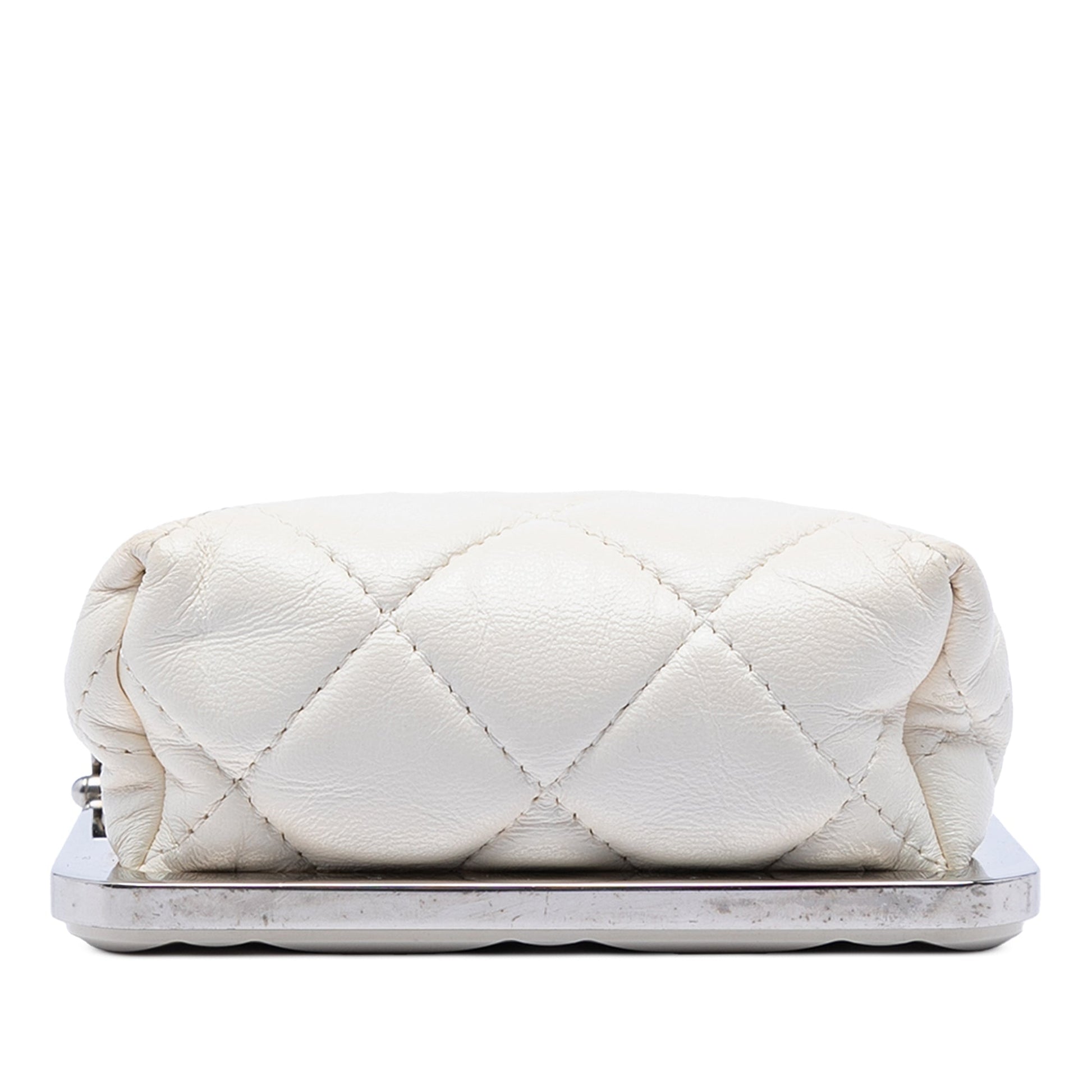 Chanel CC Quilted Acrylic and Lambskin Evening Clutch With Chain