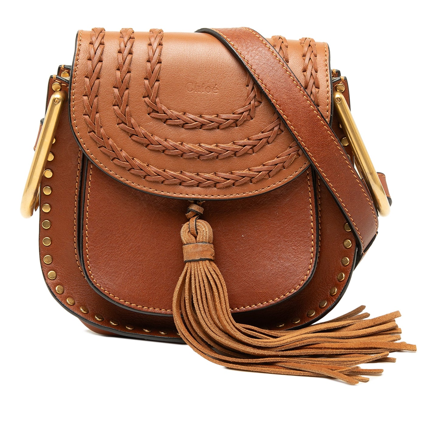 Chloé Small Leather Braided Hudson Crossbody