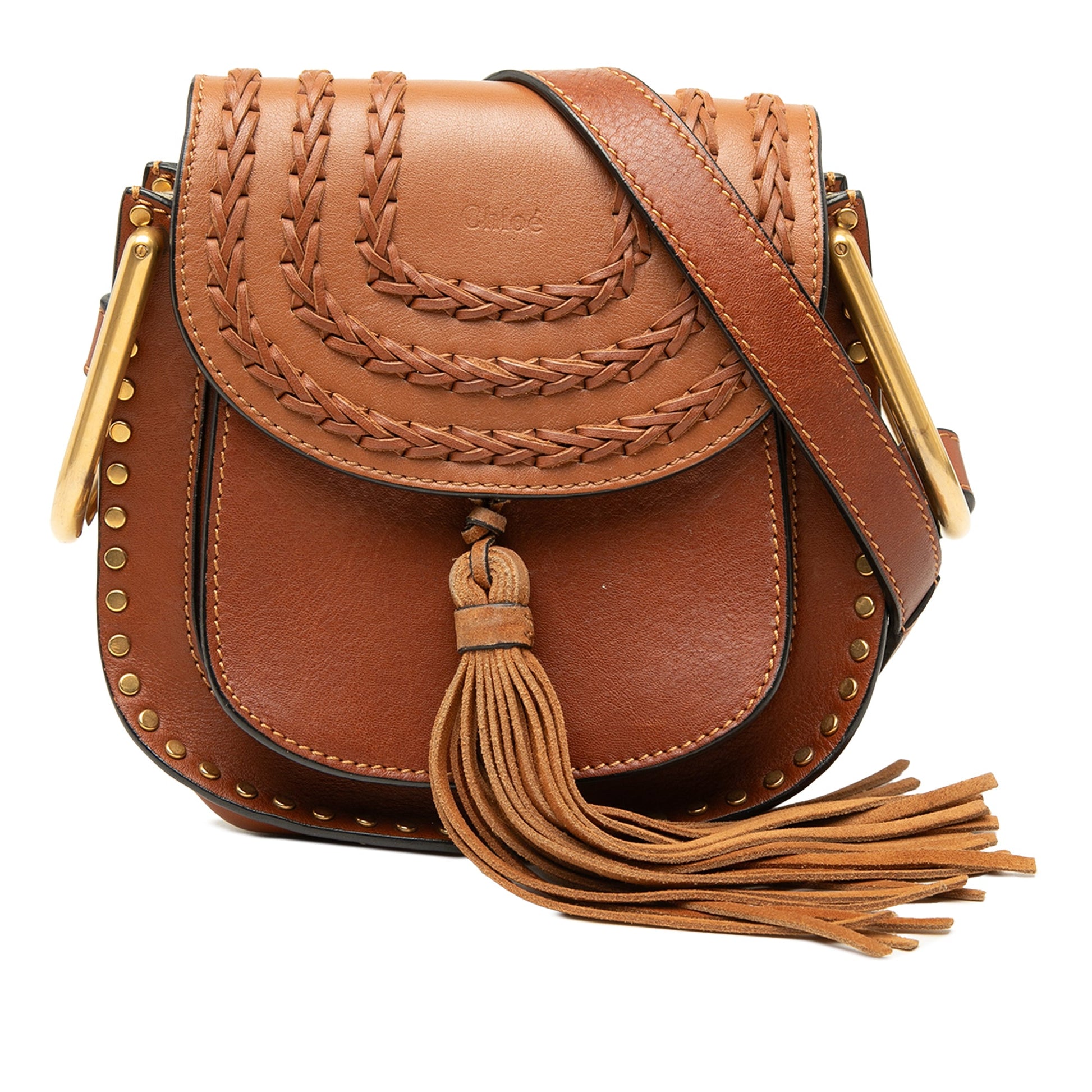 Chloé Small Leather Braided Hudson Crossbody