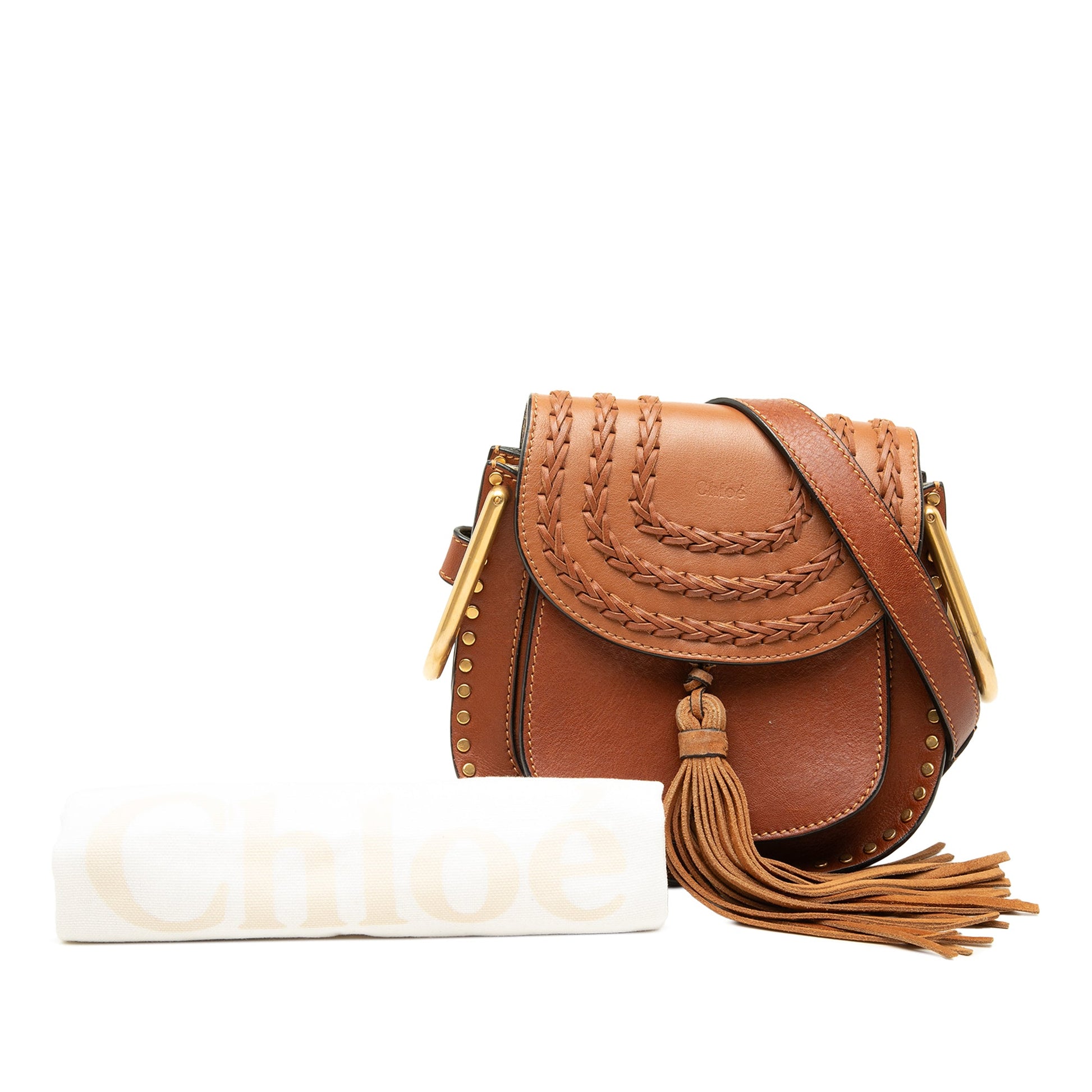 Chloé Small Leather Braided Hudson Crossbody