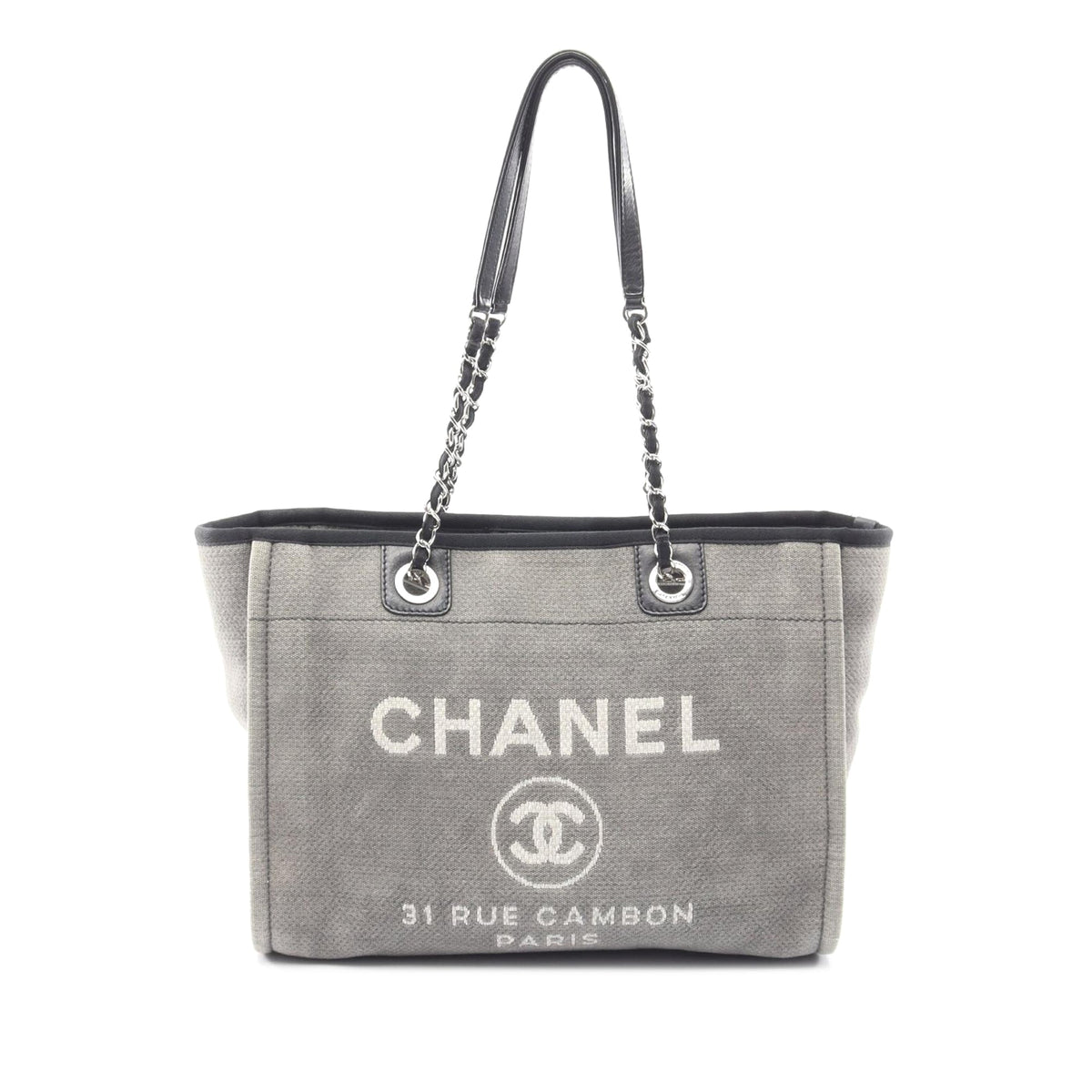 Chanel Small Canvas Deauville Tote — Gray