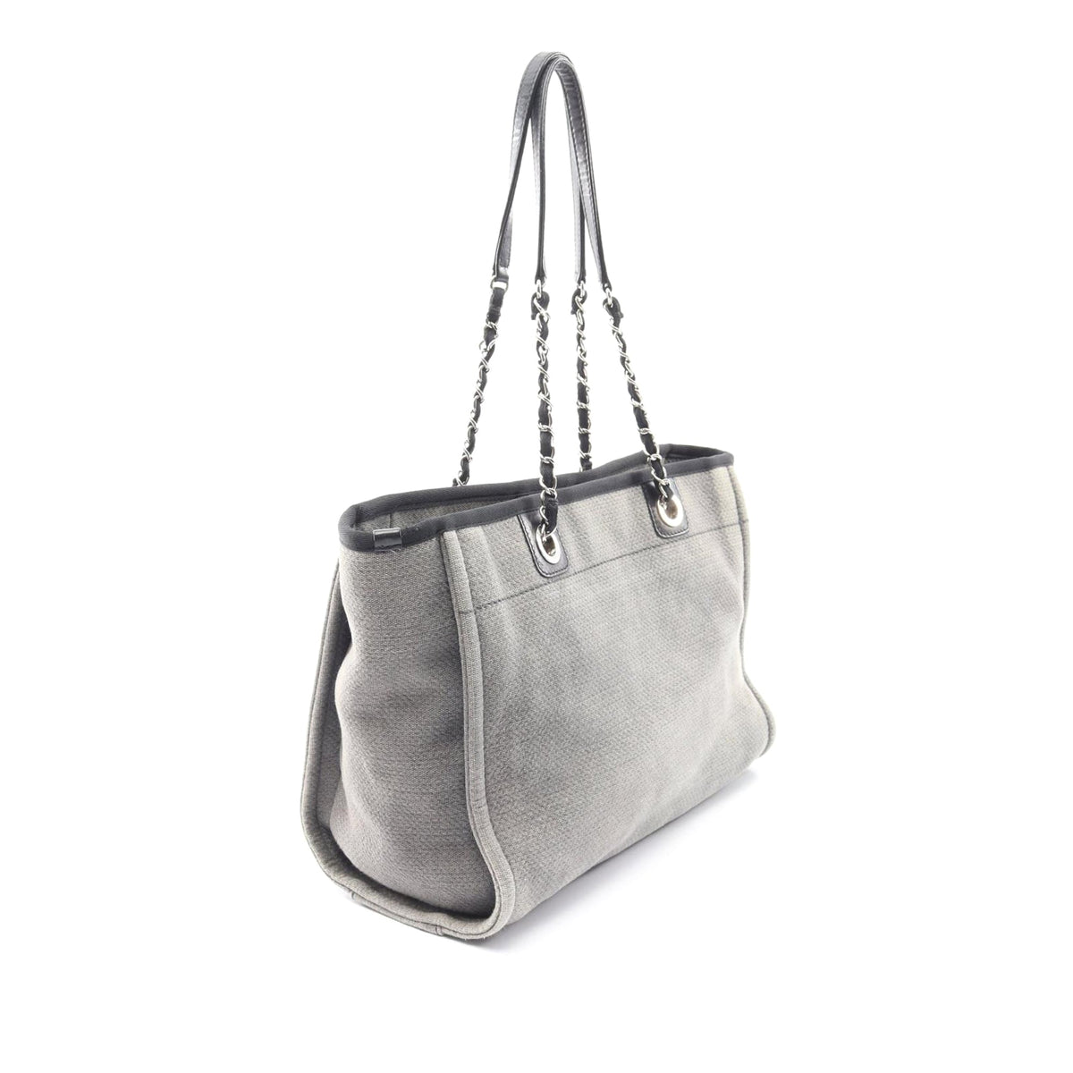 Chanel Small Canvas Deauville Tote — Gray