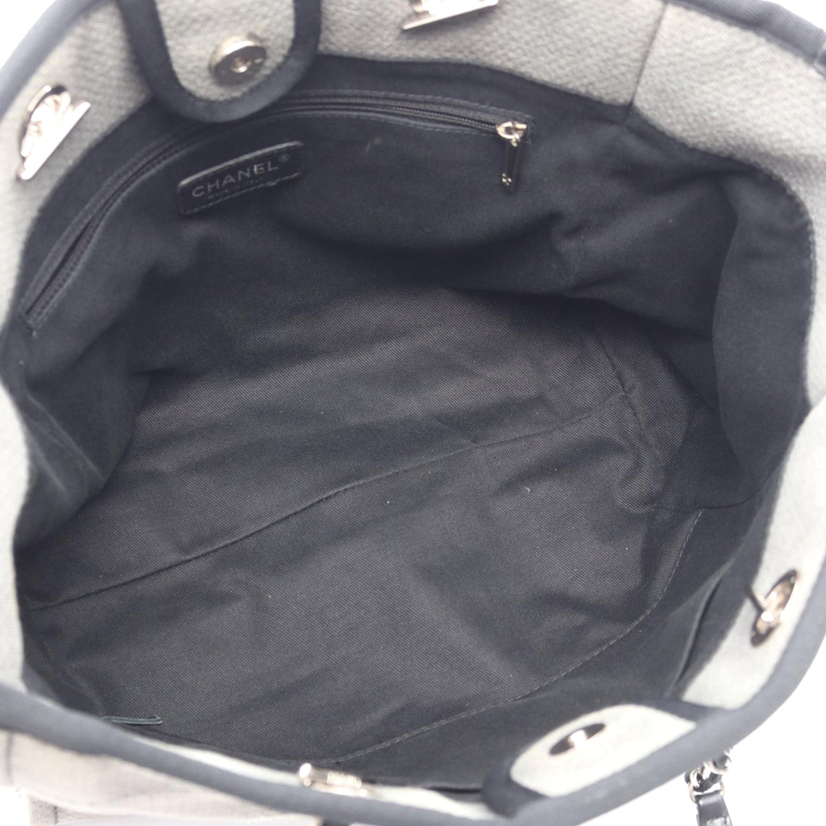 Chanel Small Canvas Deauville Tote — Gray