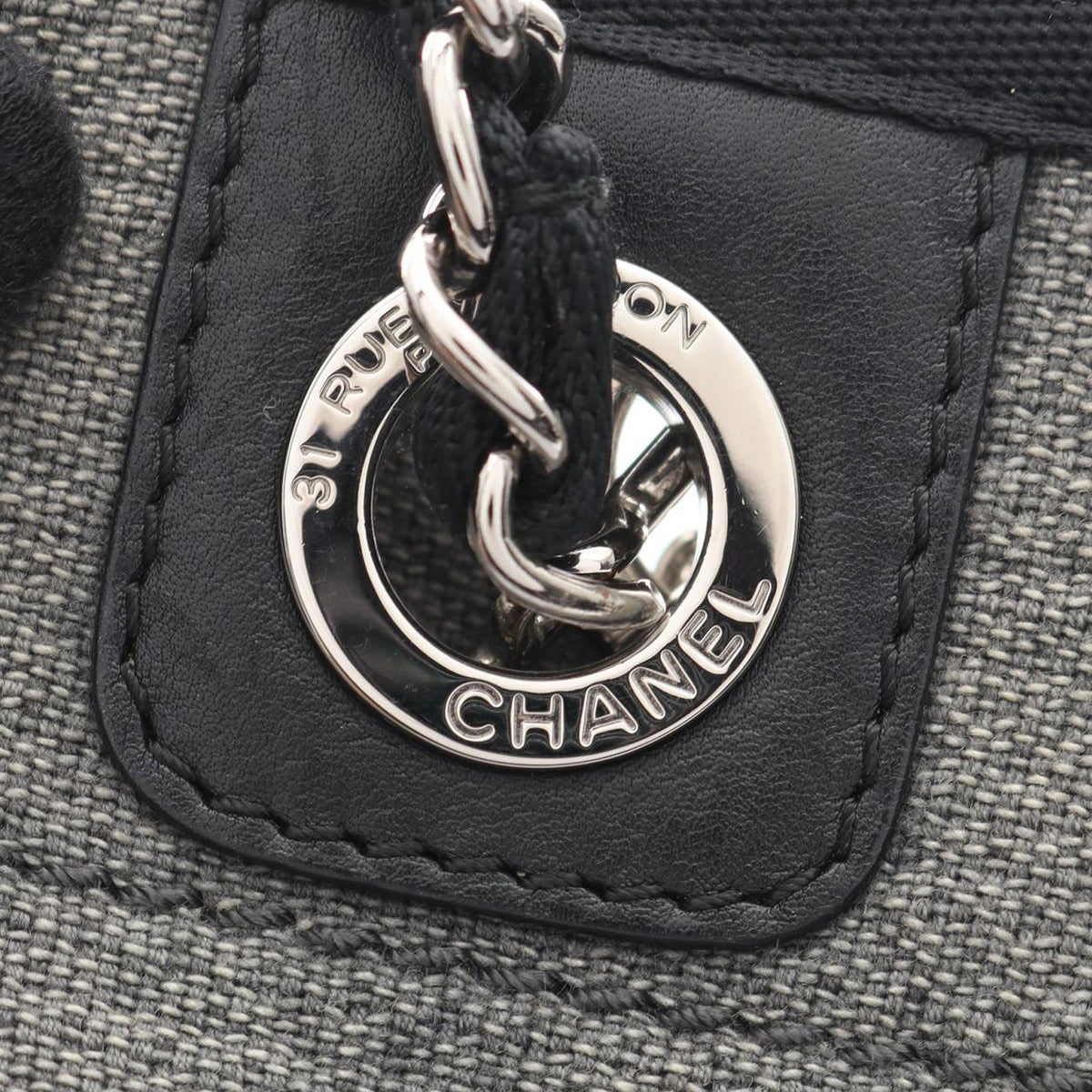 Chanel Small Canvas Deauville Tote — Gray