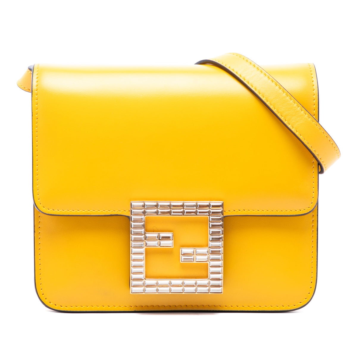 Fendi Leather Crystal Fab Crossbody