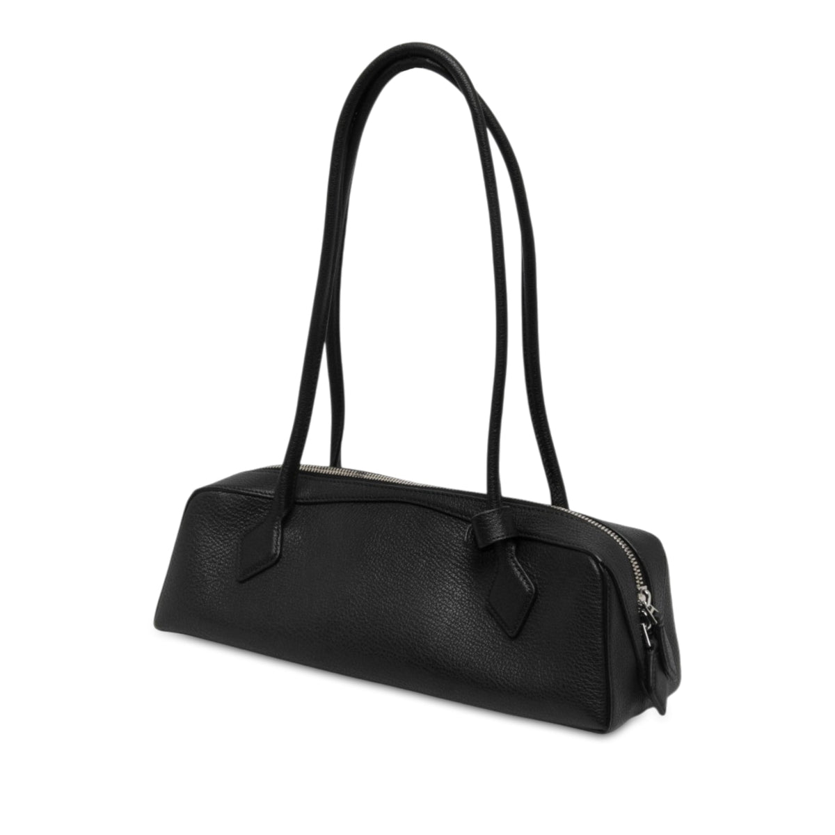 ALAÏA Medium Goatskin Le Teckel Shoulder Bag — Black