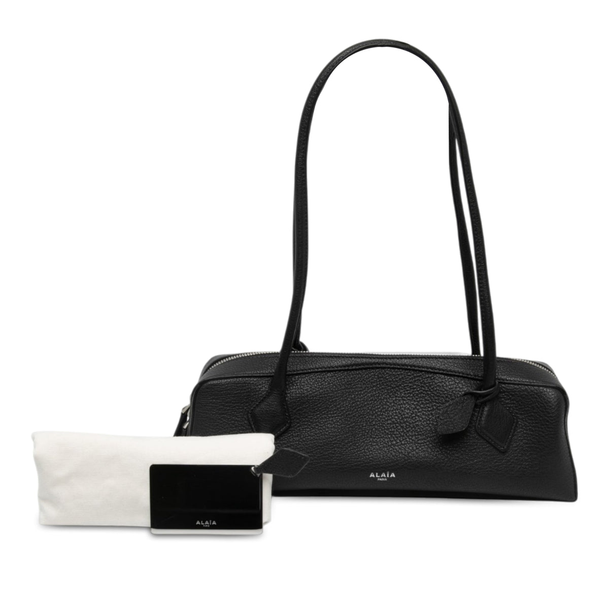 ALAÏA Medium Goatskin Le Teckel Shoulder Bag — Black