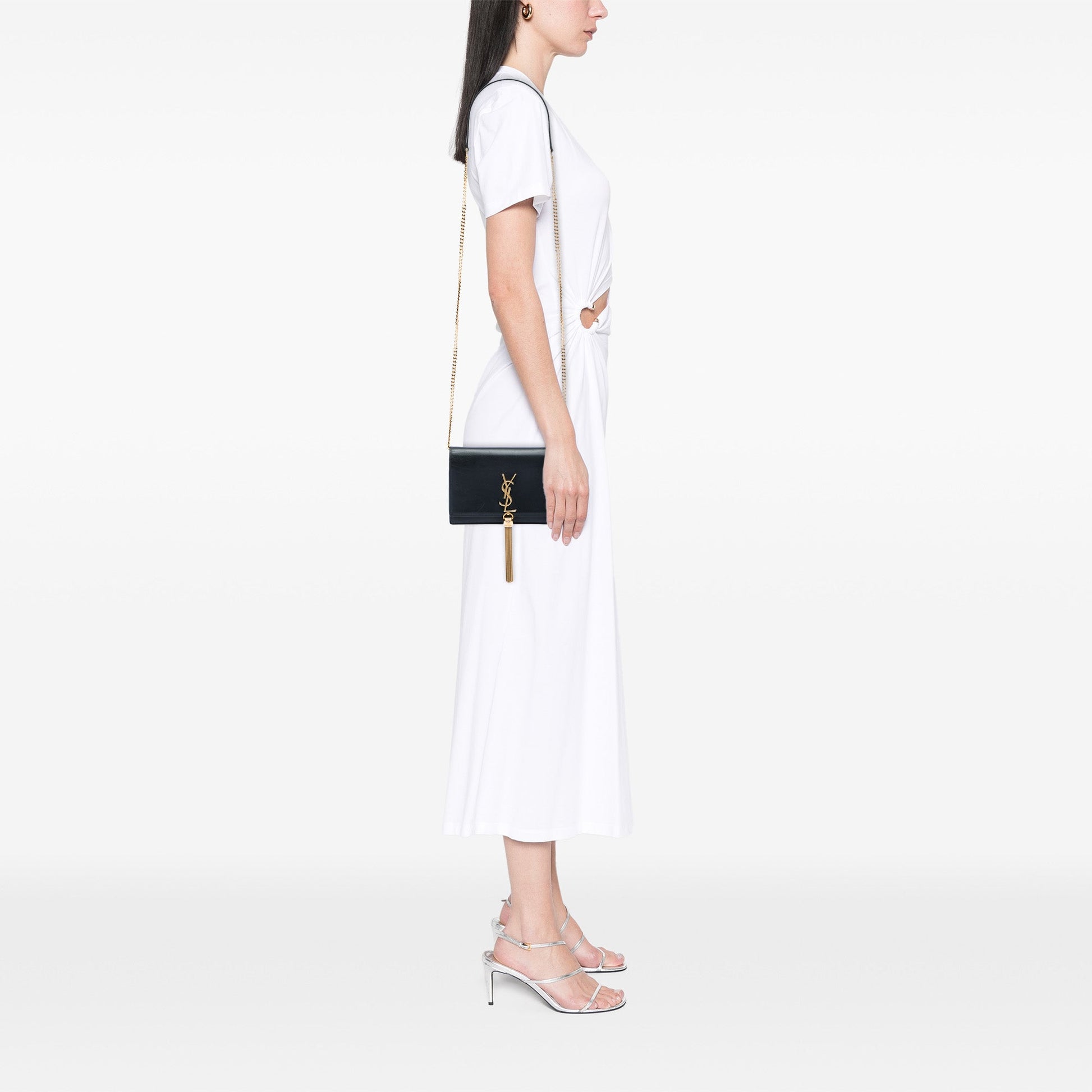 Saint Laurent Small Smooth Calfskin Monogram Kate Tassel Crossbody