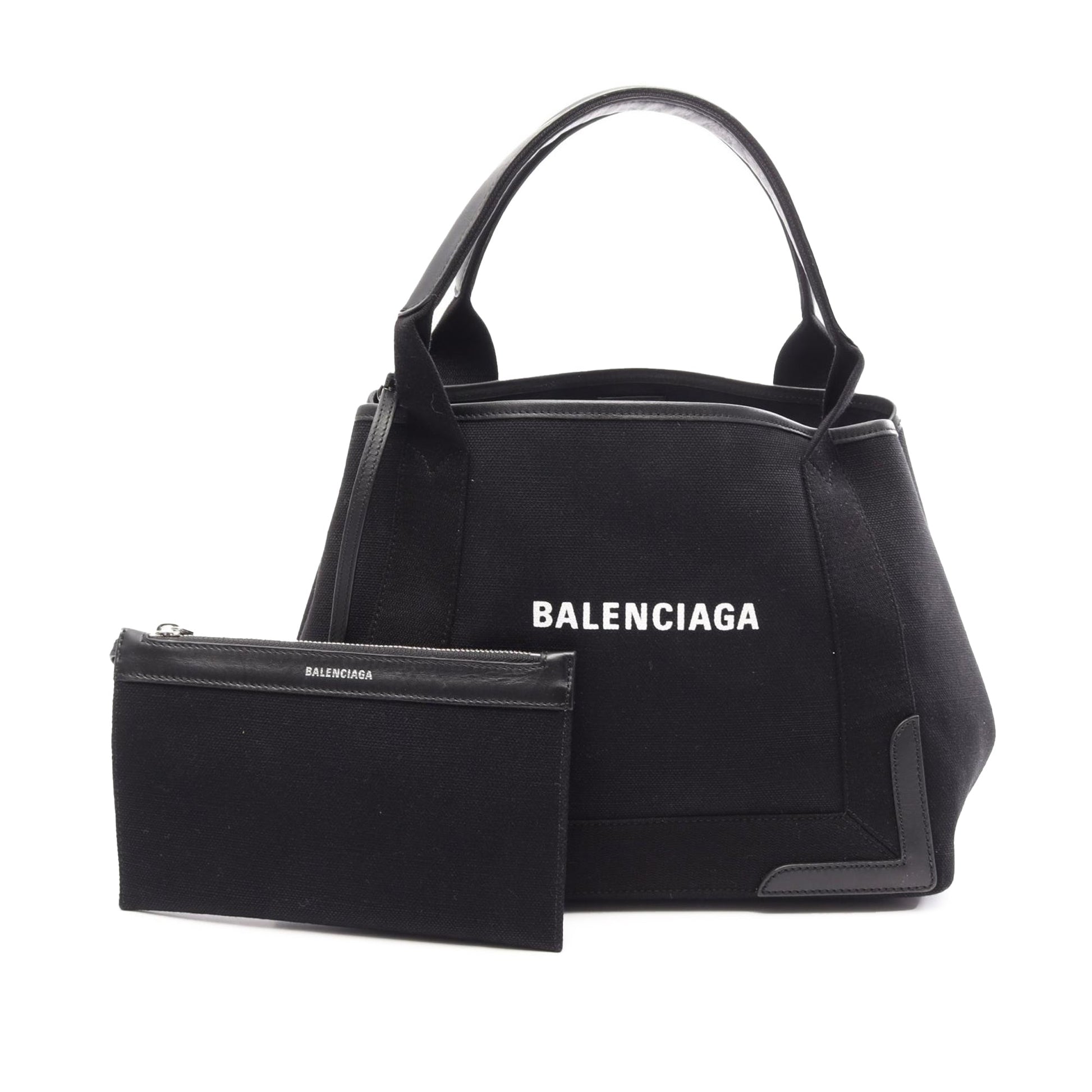 Balenciaga Canvas Navy Cabas Tote S