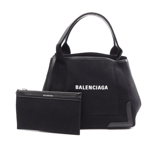Balenciaga Canvas Navy Cabas Tote S