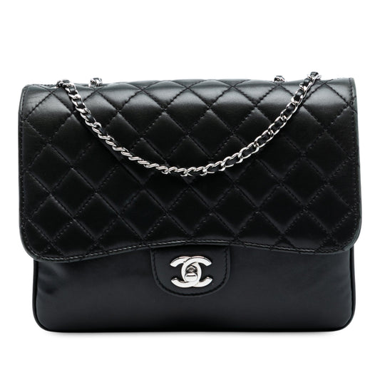 Chanel Medium Quilted Lambskin Clams Pocket Accordion Flap