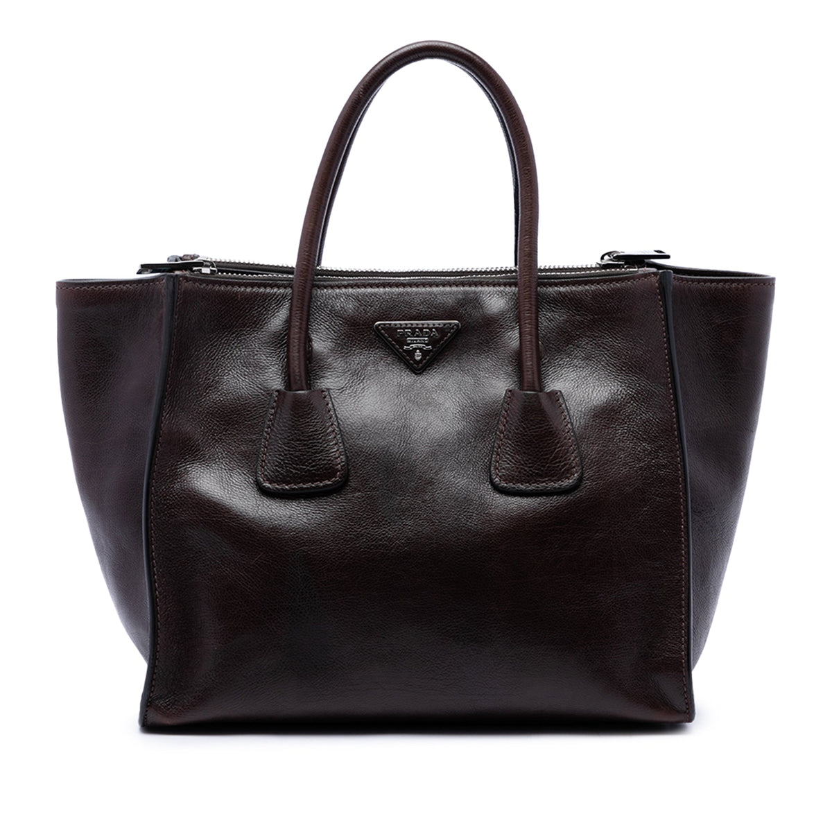 Prada Glace Calf Twin Pocket Double Handle Satchel