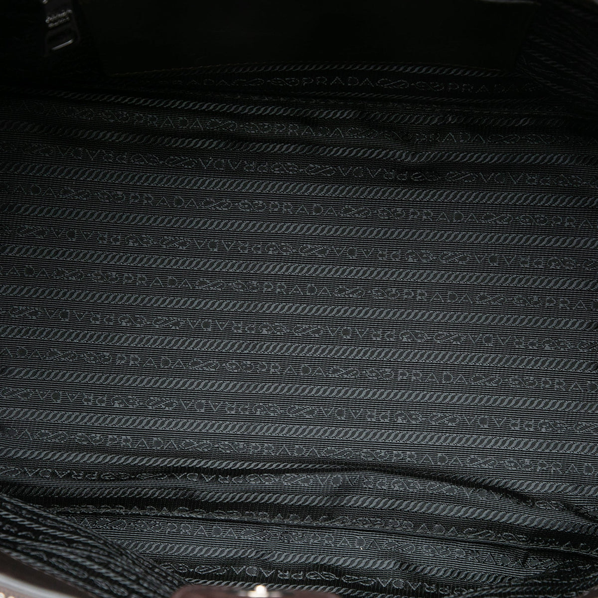 Prada Glace Calf Twin Pocket Double Handle Satchel