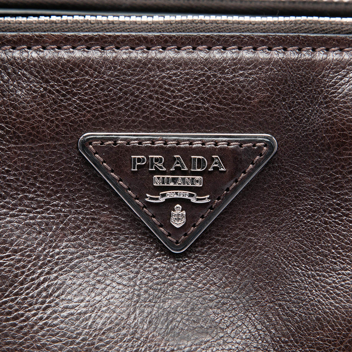 Prada Glace Calf Twin Pocket Double Handle Satchel