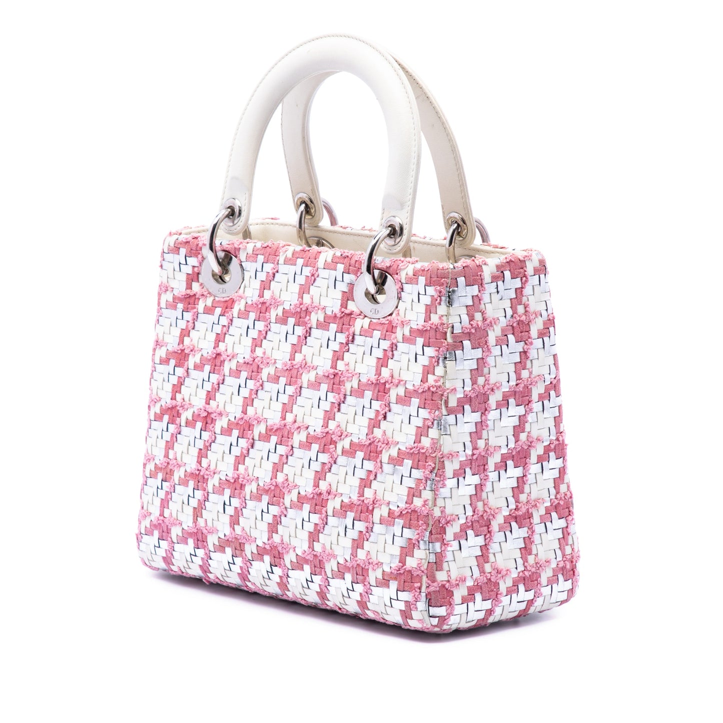 Dior Medium Lambskin And Tweed Lady Dior