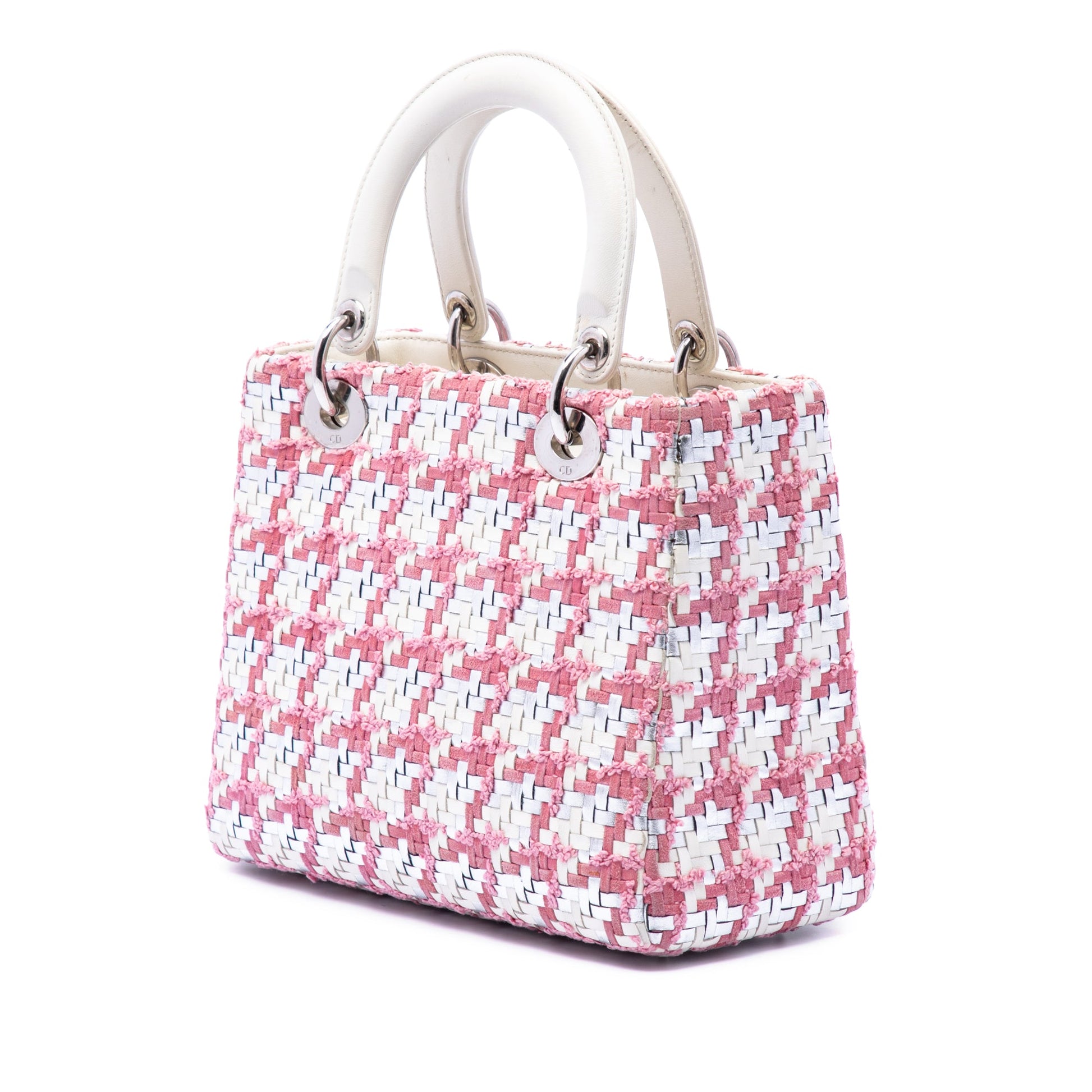 Dior Medium Lambskin And Tweed Lady Dior