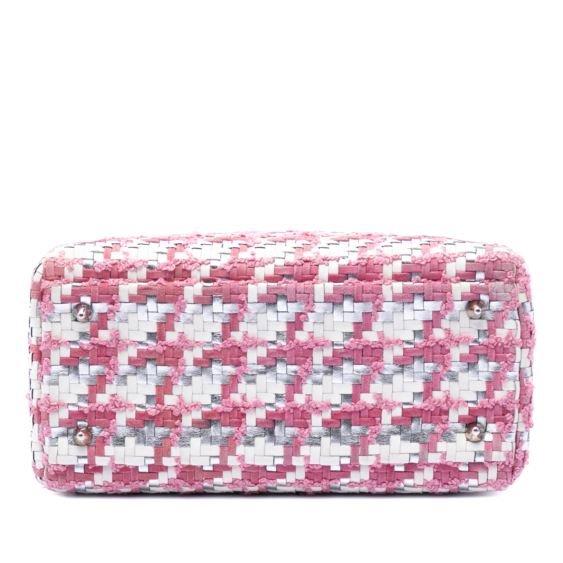 Dior Medium Lambskin And Tweed Lady Dior