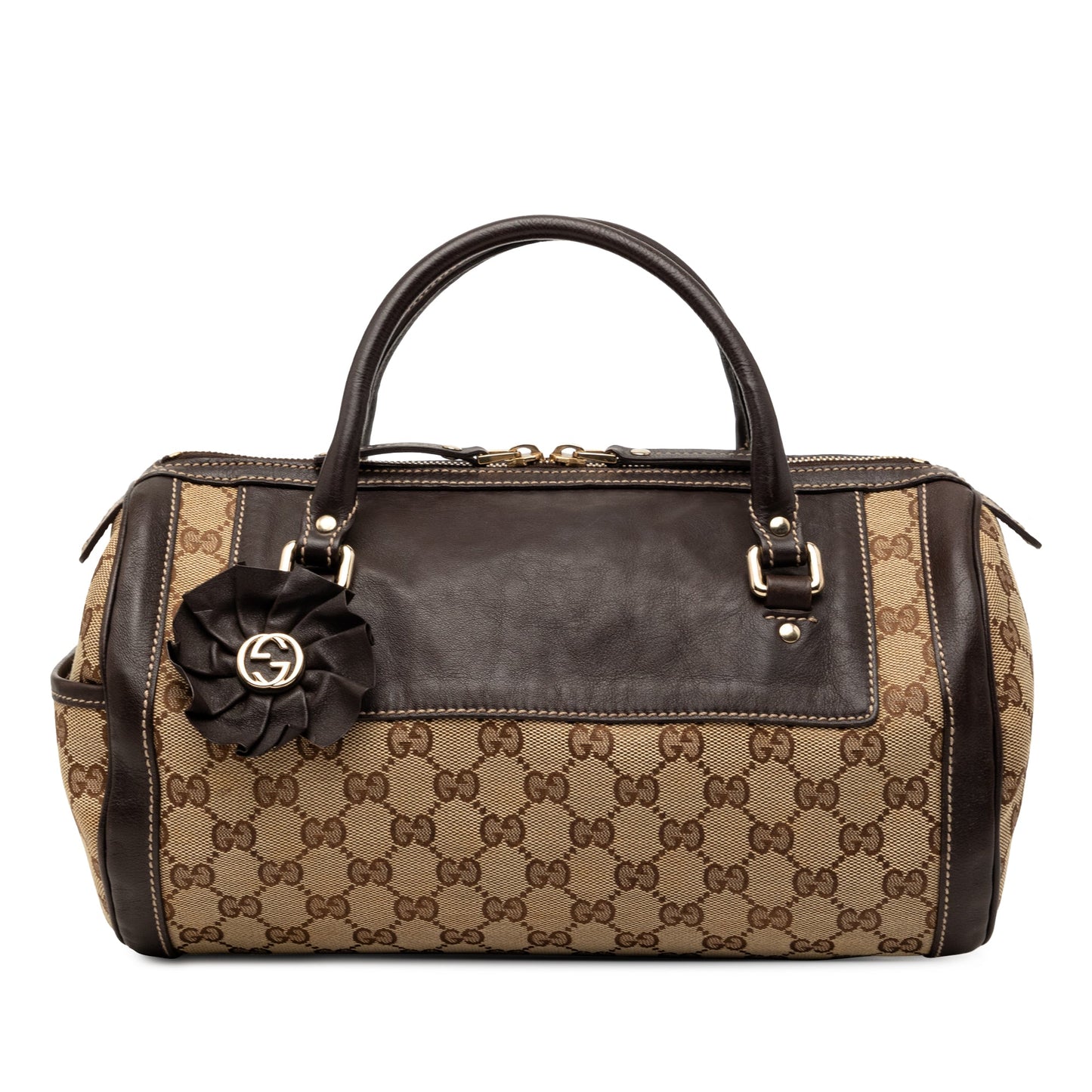 Gucci GG Canvas Trophy Boston Bag