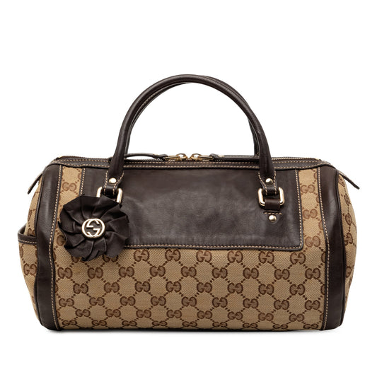 Gucci GG Canvas Trophy Boston Bag