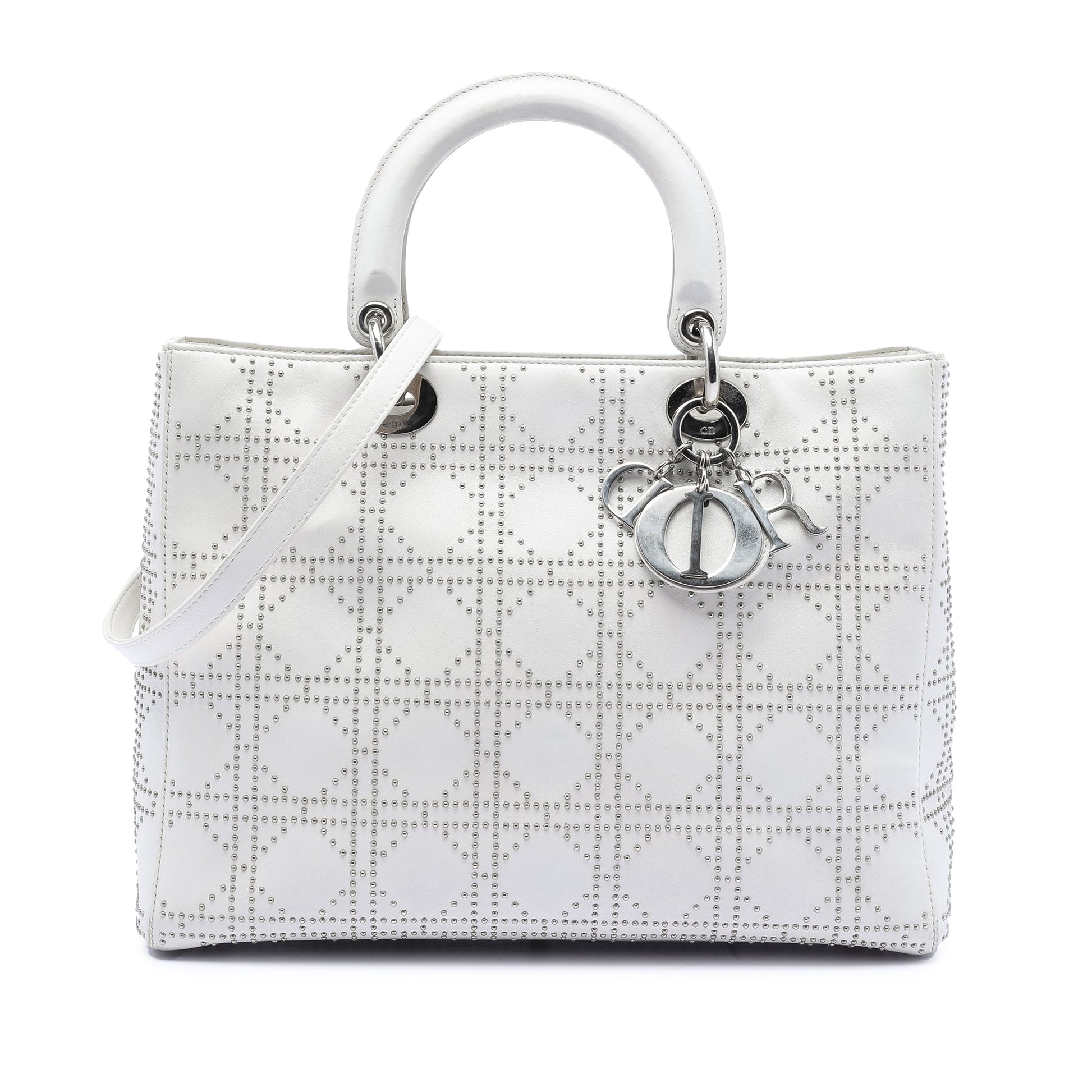 Dior Large Calfskin Cannage Studded Lady Dior