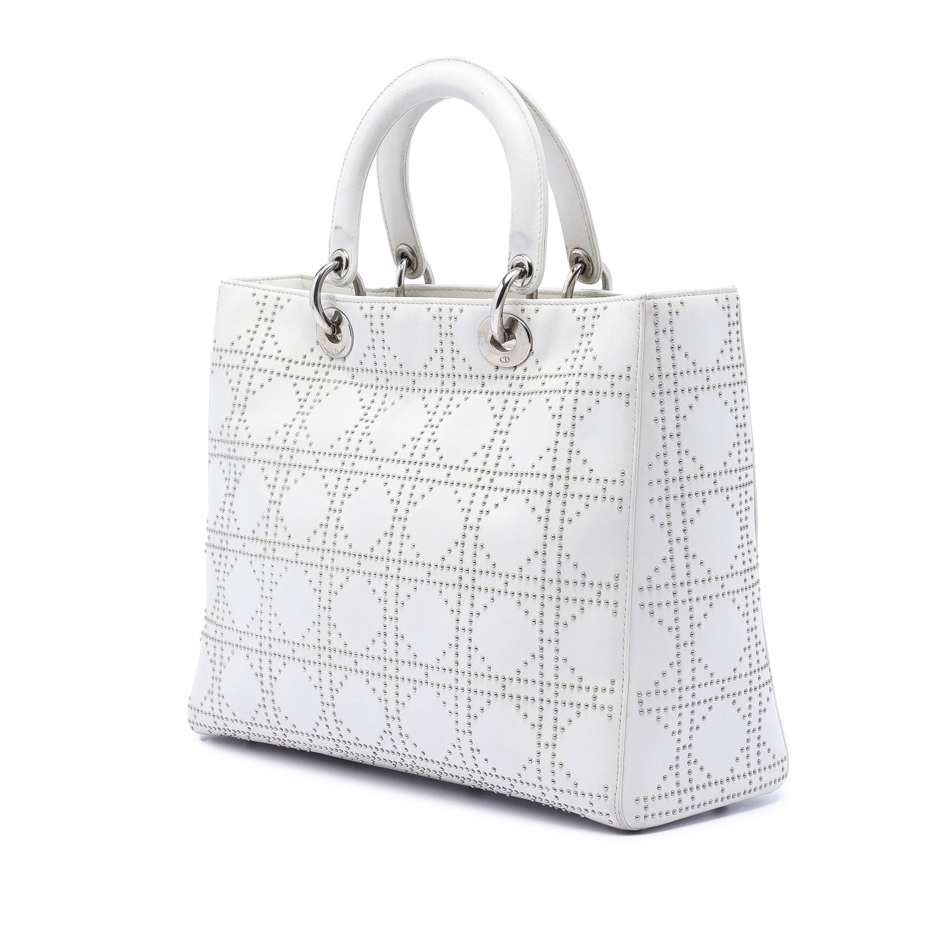 Dior Large Calfskin Cannage Studded Lady Dior