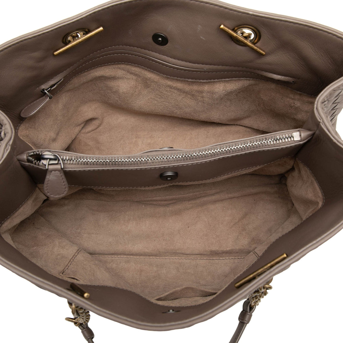 Bottega Veneta Medium Nappa Intrecciato Double Chain Tote