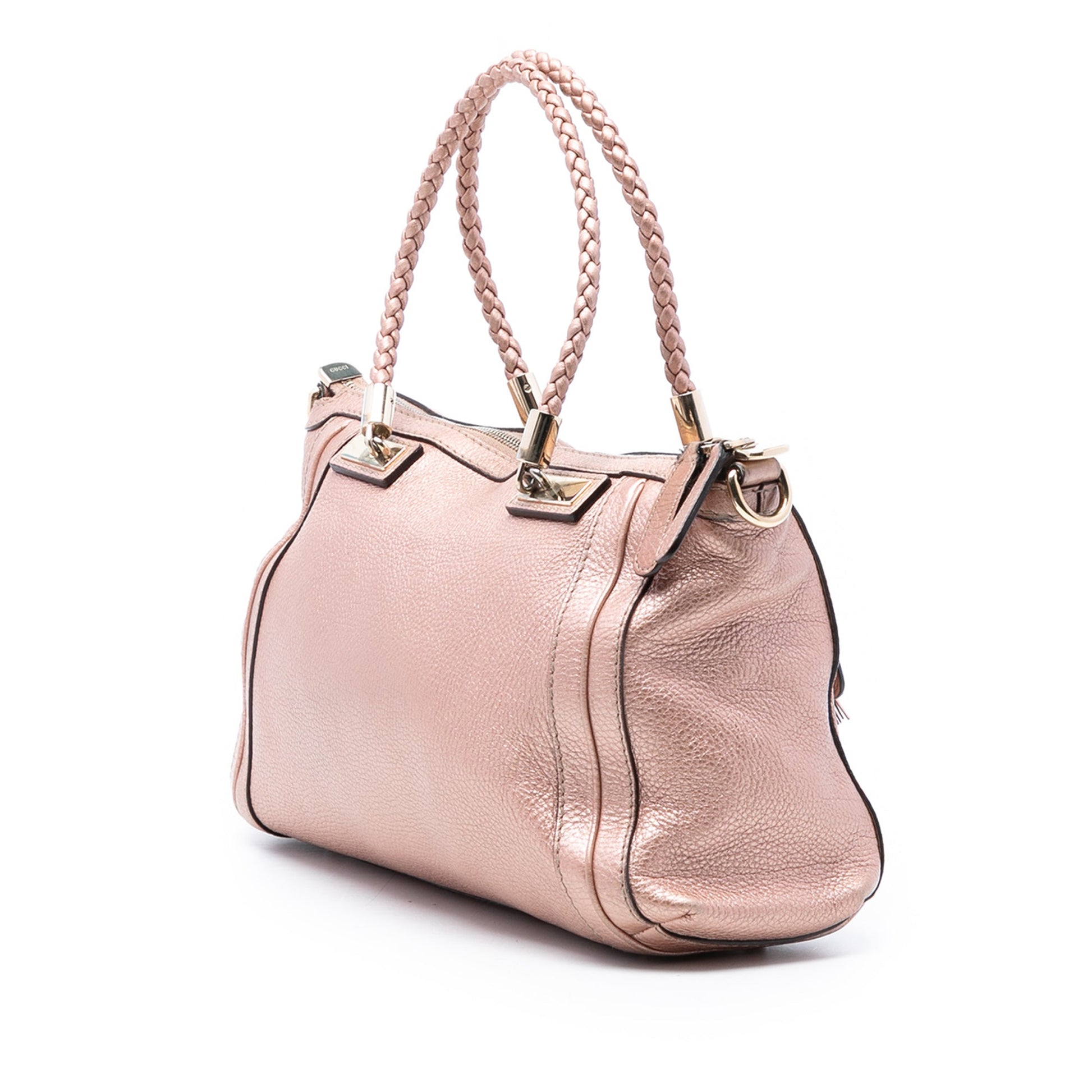 Gucci Metallic Pebbled Calfskin Bella Satchel