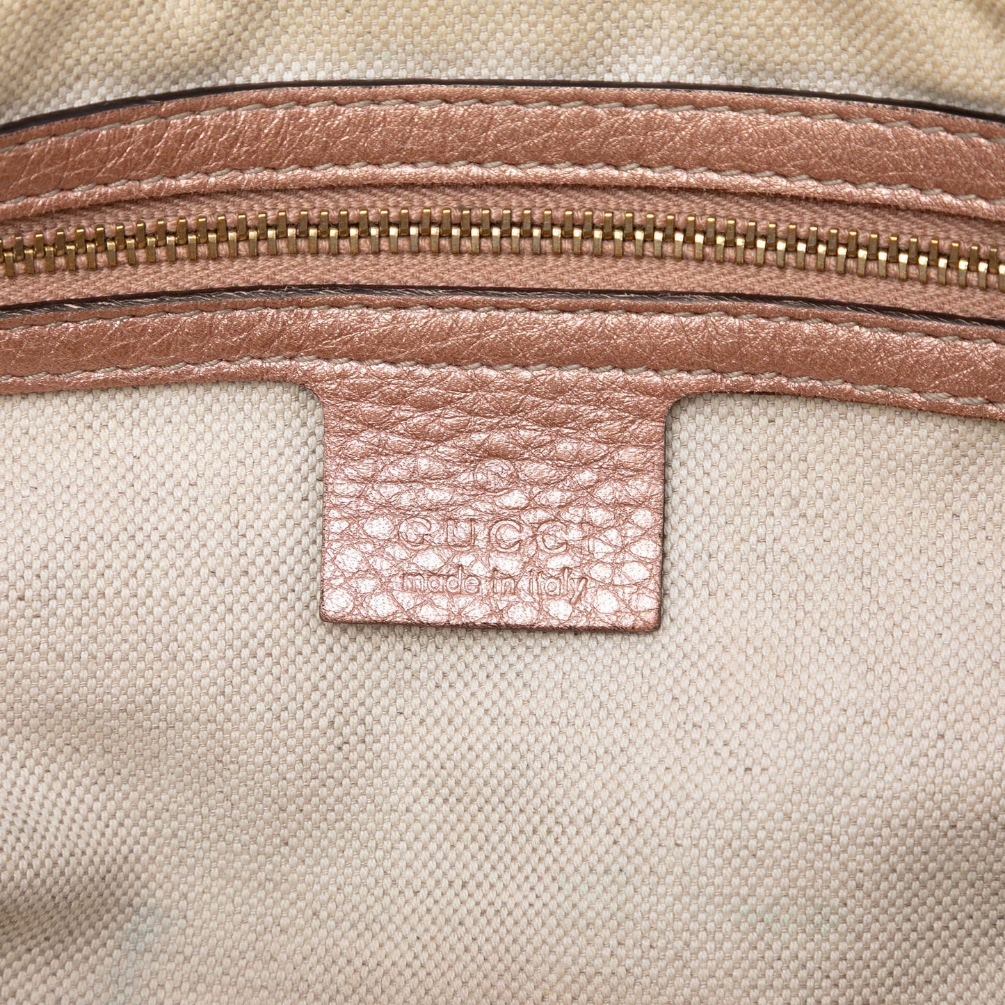 Gucci Metallic Pebbled Calfskin Bella Satchel
