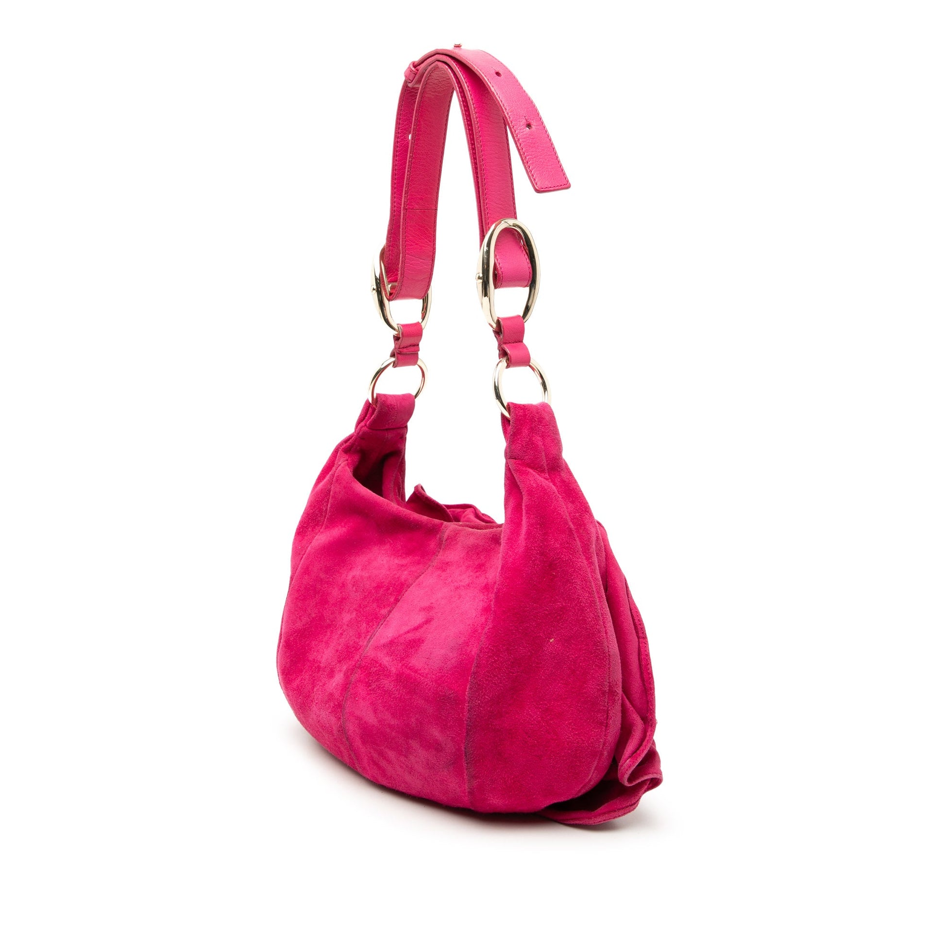 Saint Laurent Suede Nadja Rose Shoulder Bag