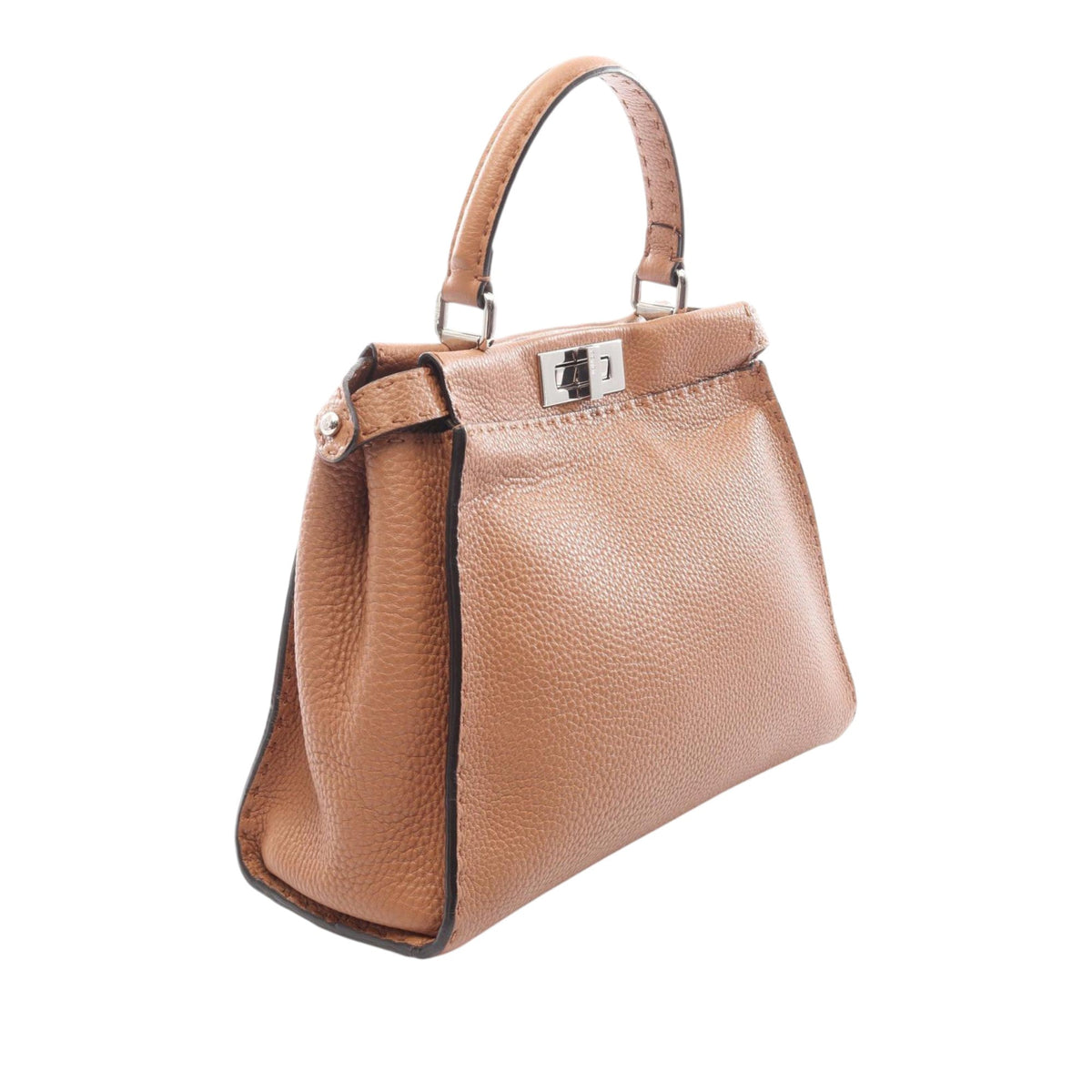 Fendi Medium Leather Selleria Peekaboo Iconic Satchel — Brown