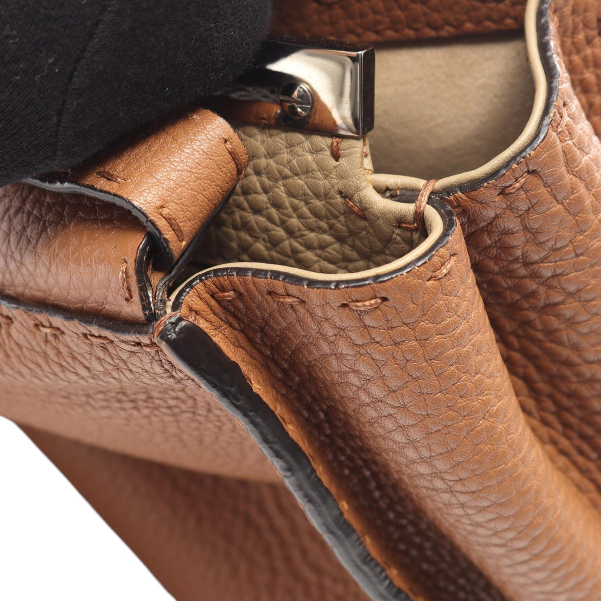 Fendi Medium Leather Selleria Peekaboo Iconic Satchel — Brown