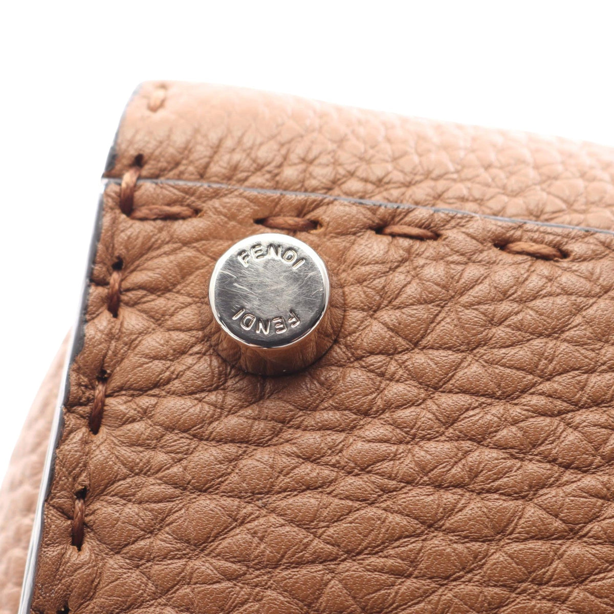 Fendi Medium Leather Selleria Peekaboo Iconic Satchel — Brown