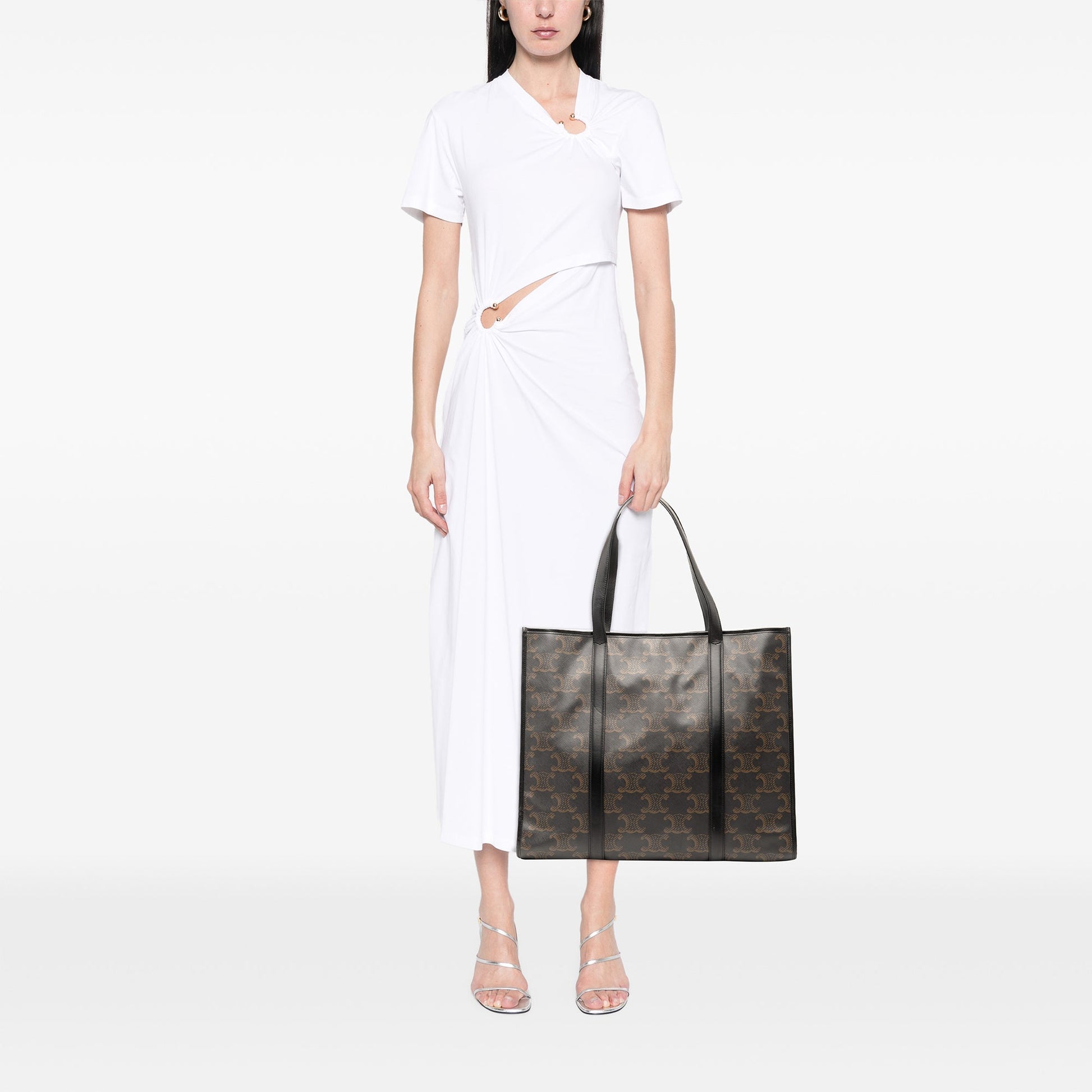 Celine XL Triomphe Coated Canvas Cabas Tote