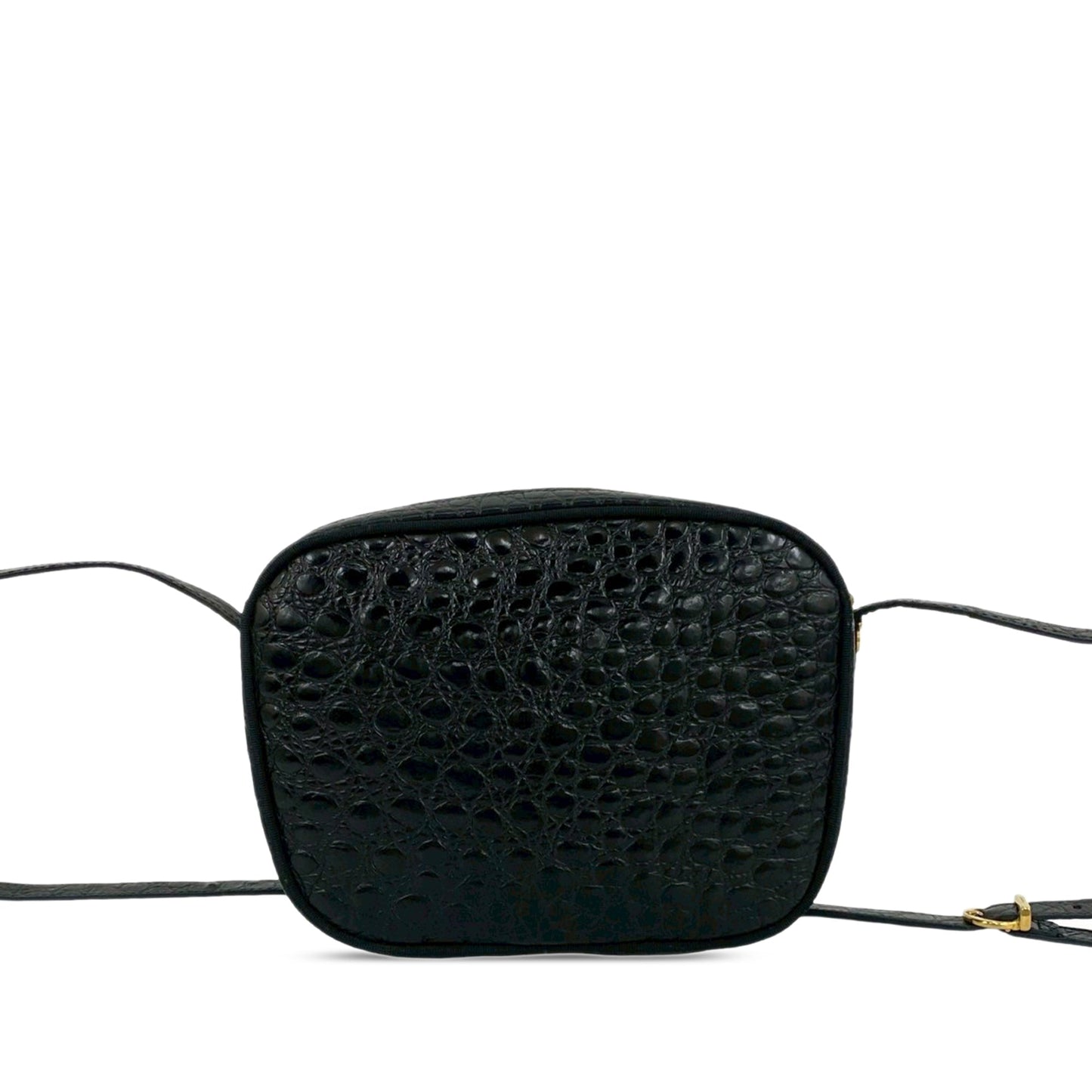 Ferragamo Croc Embossed Calfskin Vara Crossbody