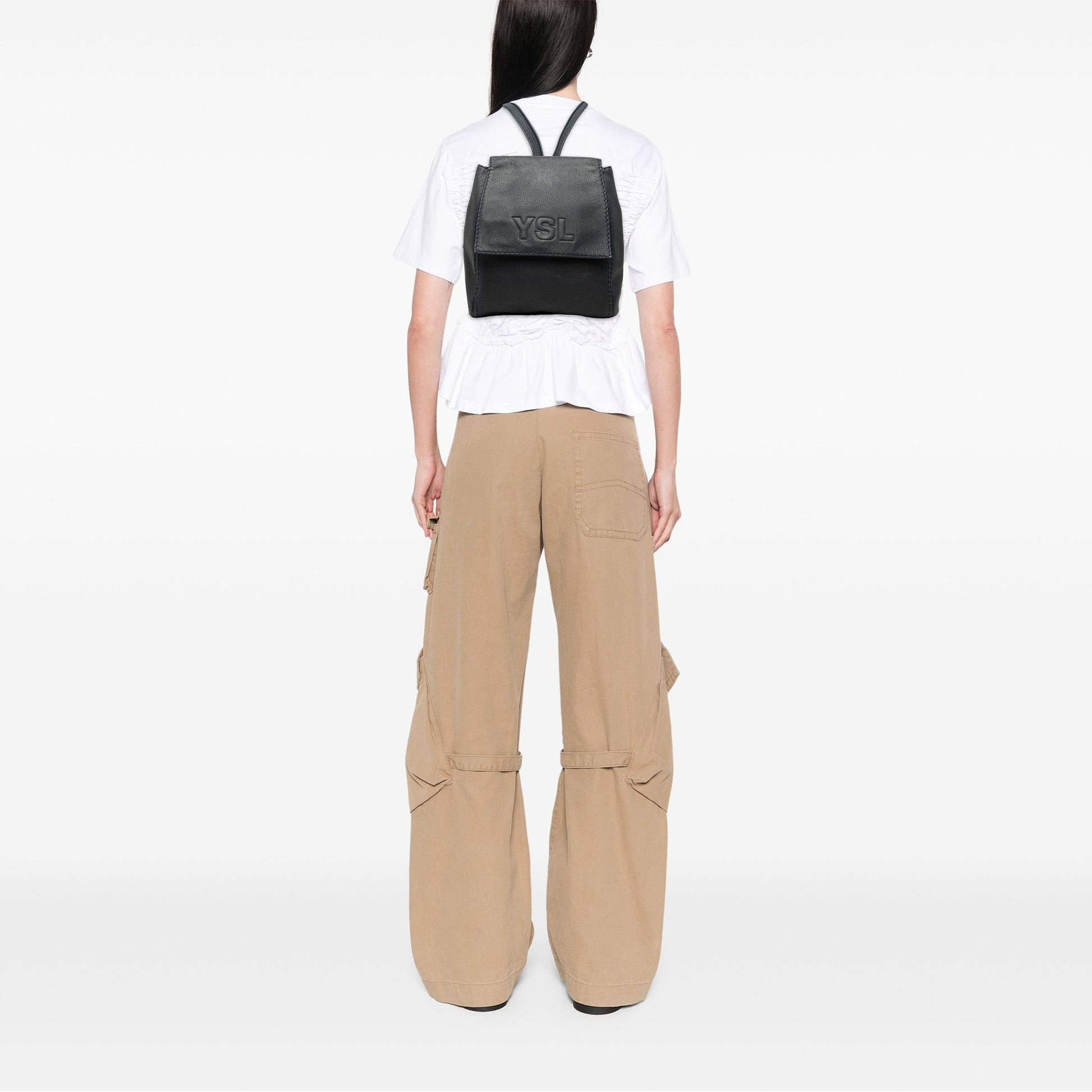 Saint Laurent Embossed Leather Backpack
