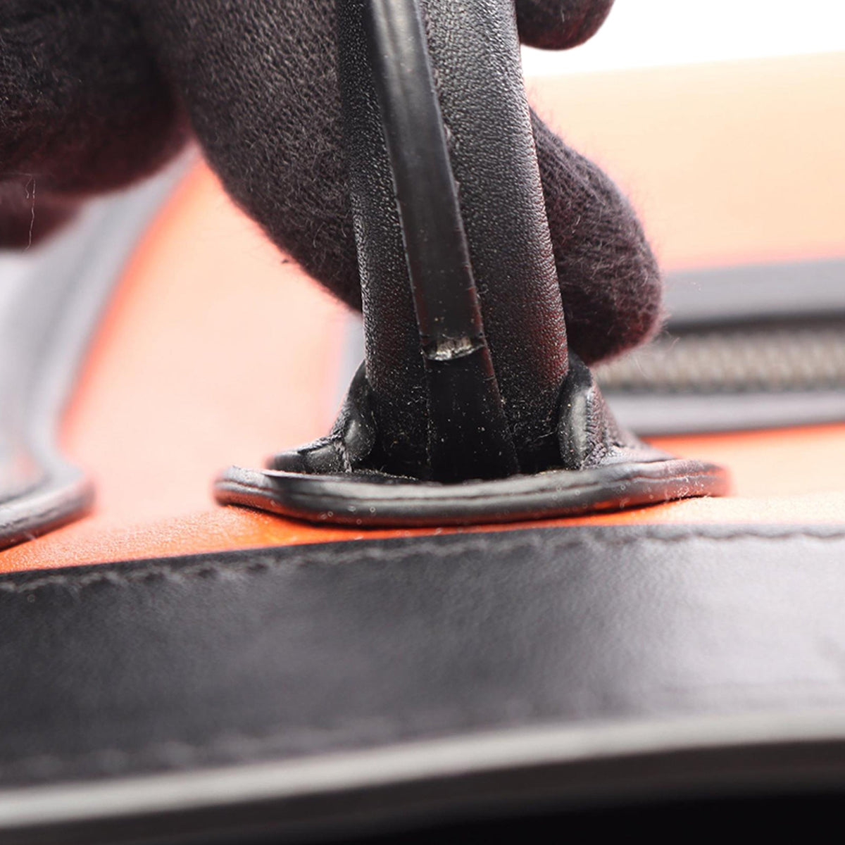 Celine Nano Tricolor Leather Luggage Tote — Orange