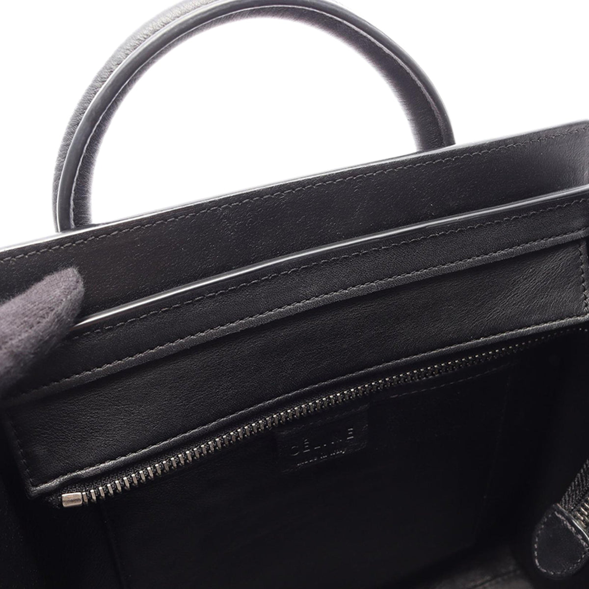 Celine Nano Tricolor Leather Luggage Tote — Orange