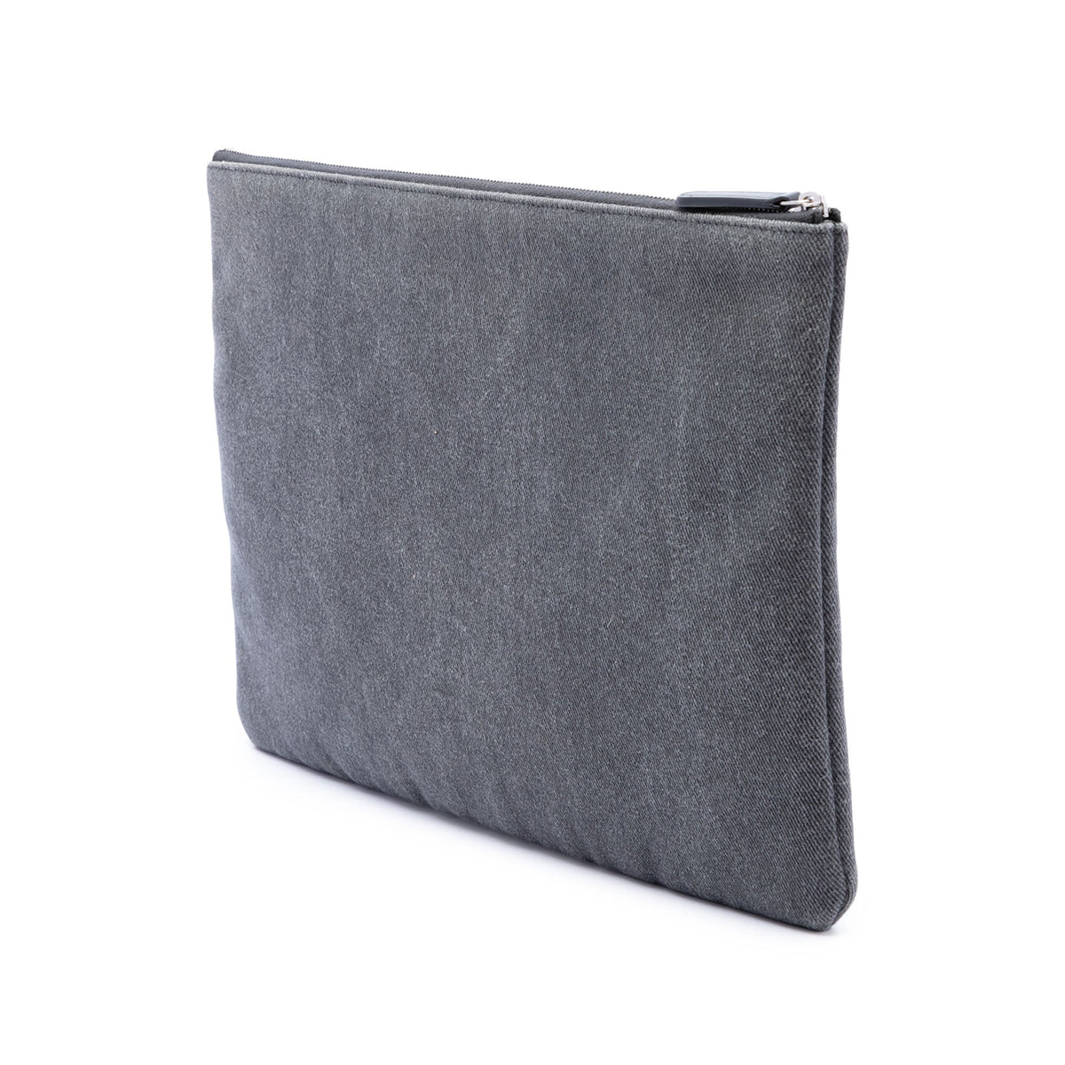 Chanel Large Denim Sequin Embellished Deauville O Case Clutch — Gray