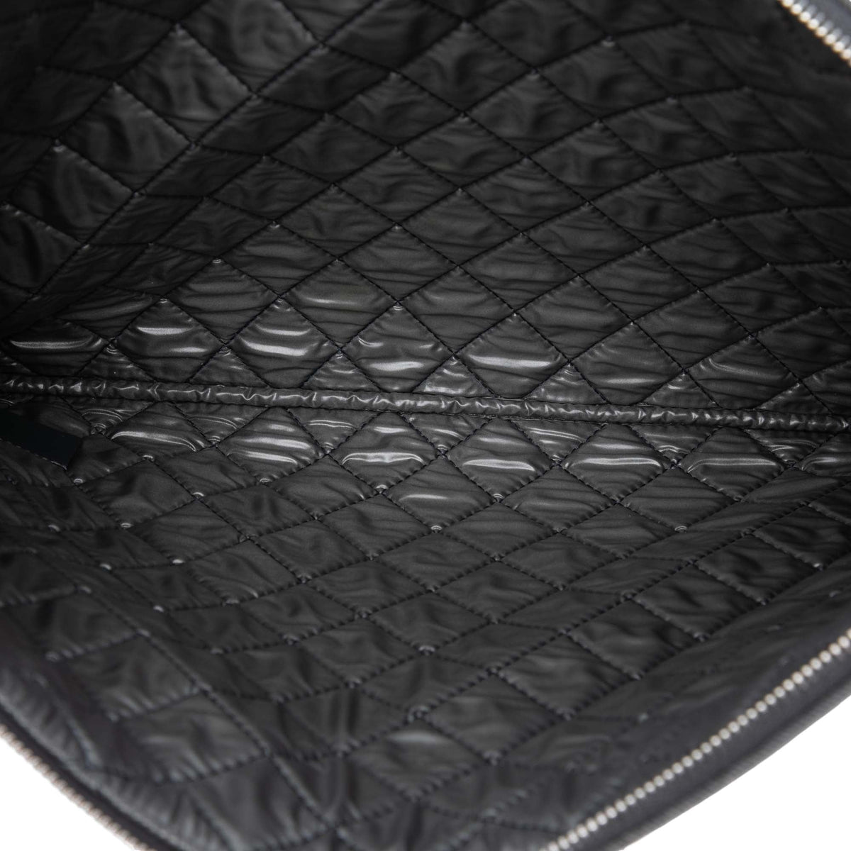 Chanel Large Denim Sequin Embellished Deauville O Case Clutch — Gray