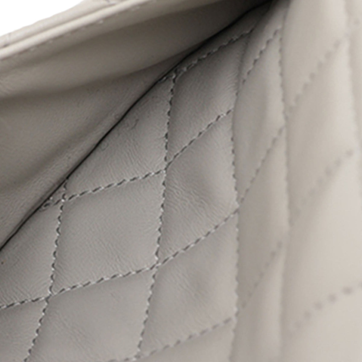 Chanel Mini Square Classic Lambskin Pearl Crush Single Flap — Gray