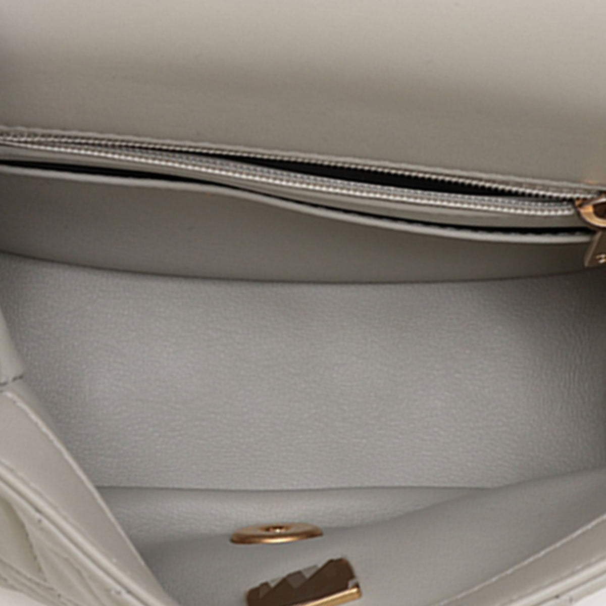 Chanel Mini Square Classic Lambskin Pearl Crush Single Flap — Gray