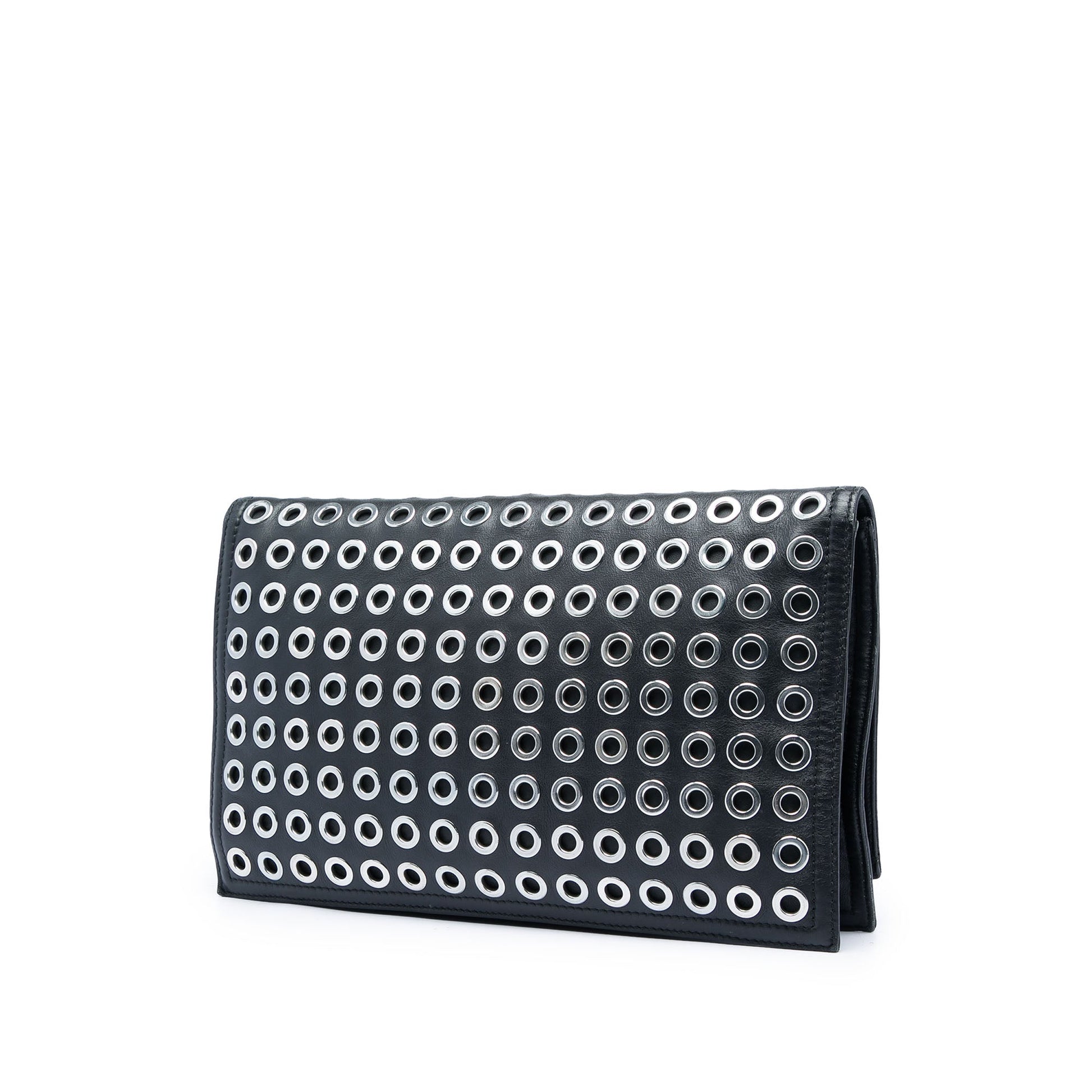Burberry Prorsum Lambskin Grommet Pony Hair Bow Clutch