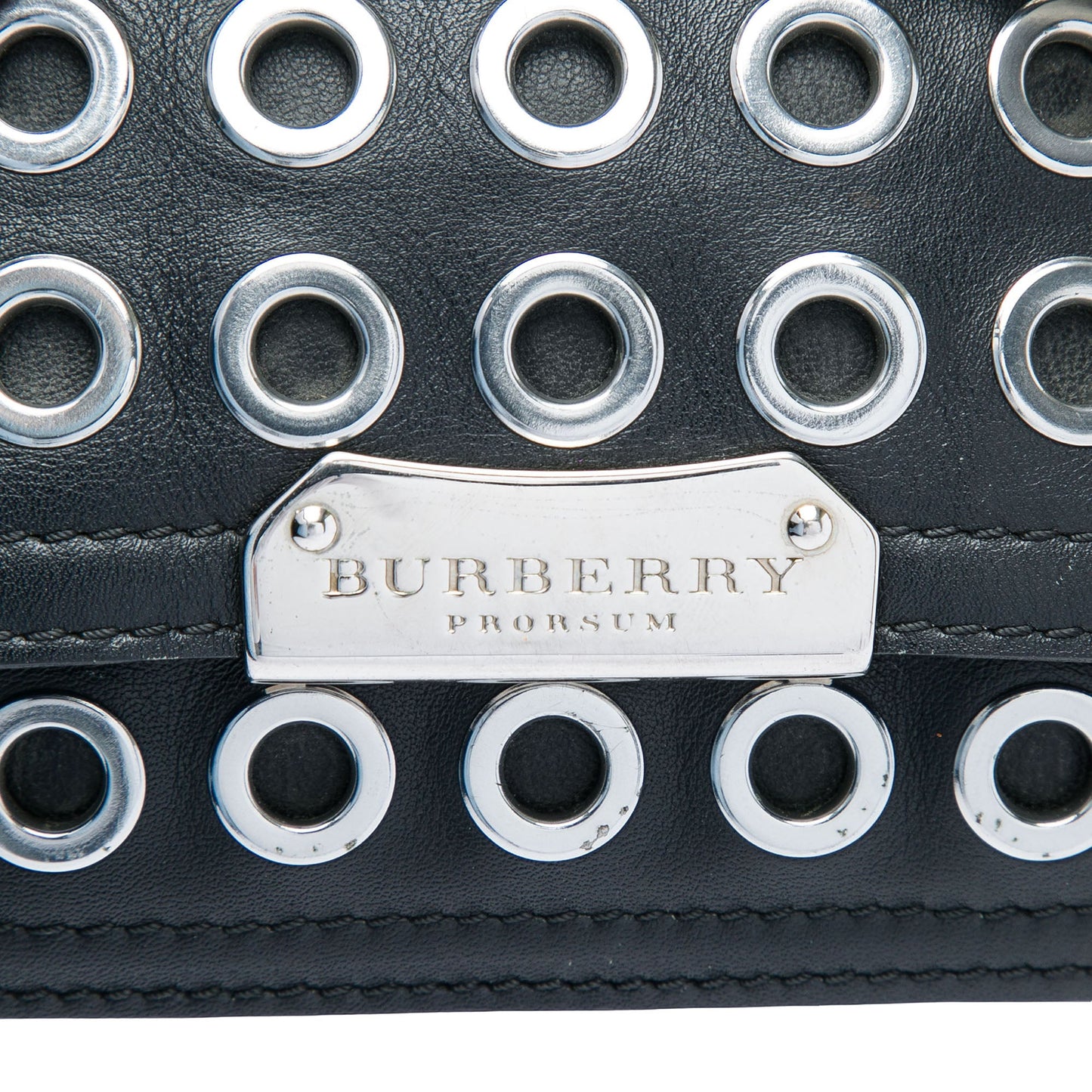 Burberry Prorsum Lambskin Grommet Pony Hair Bow Clutch