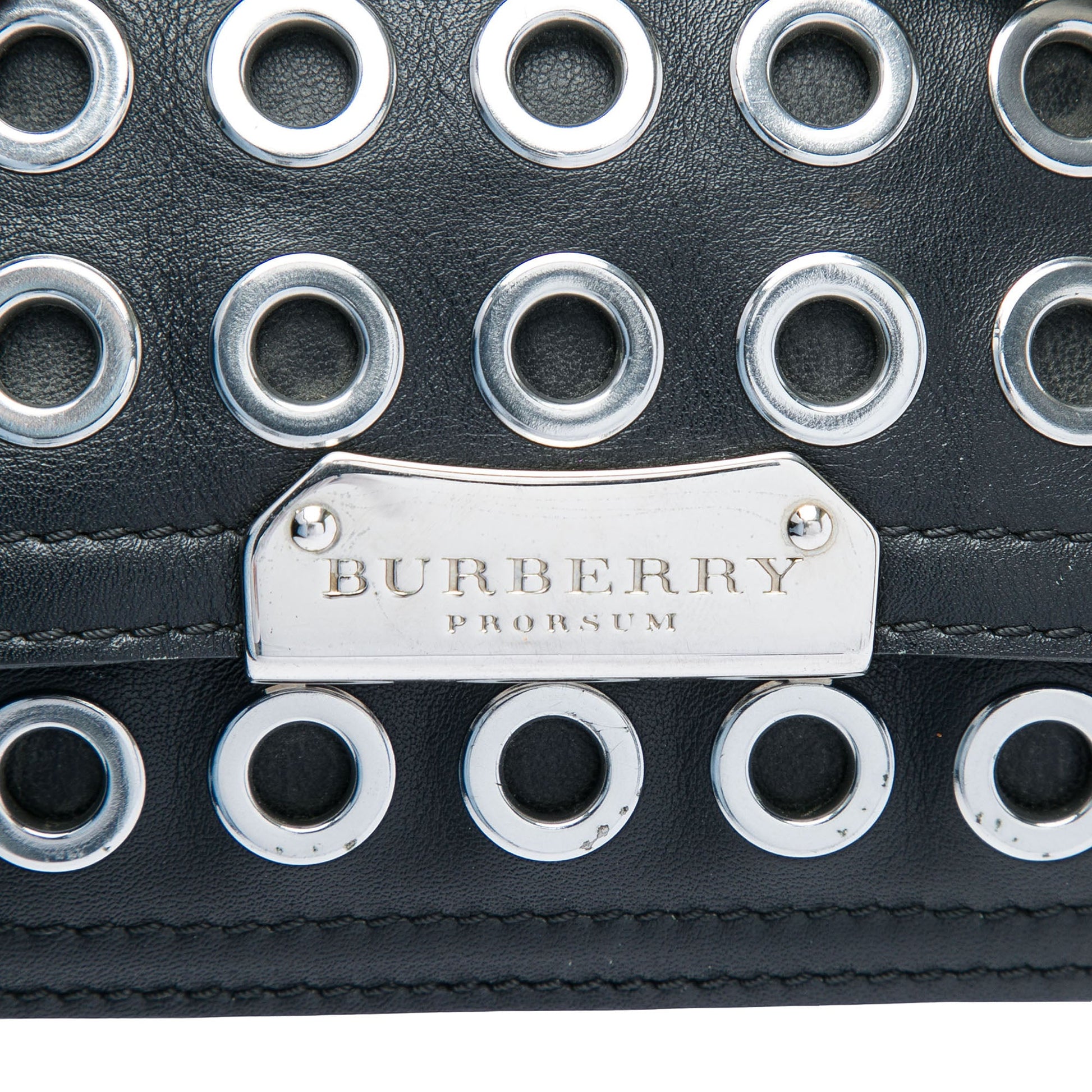 Burberry Prorsum Lambskin Grommet Pony Hair Bow Clutch